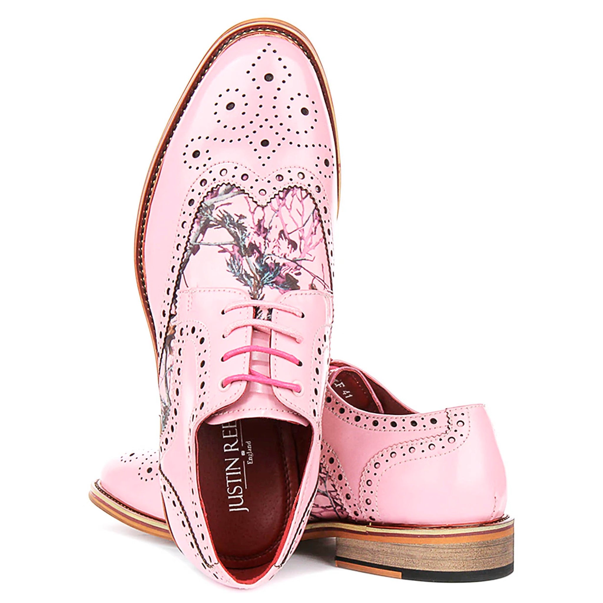 Wolf Pink Print Brogues