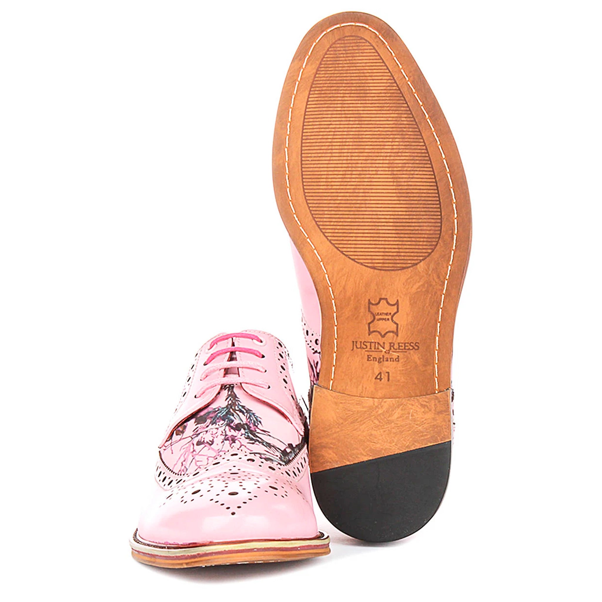 Wolf Pink Print Brogues