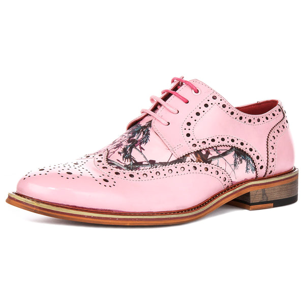 Wolf Pink Print Brogues