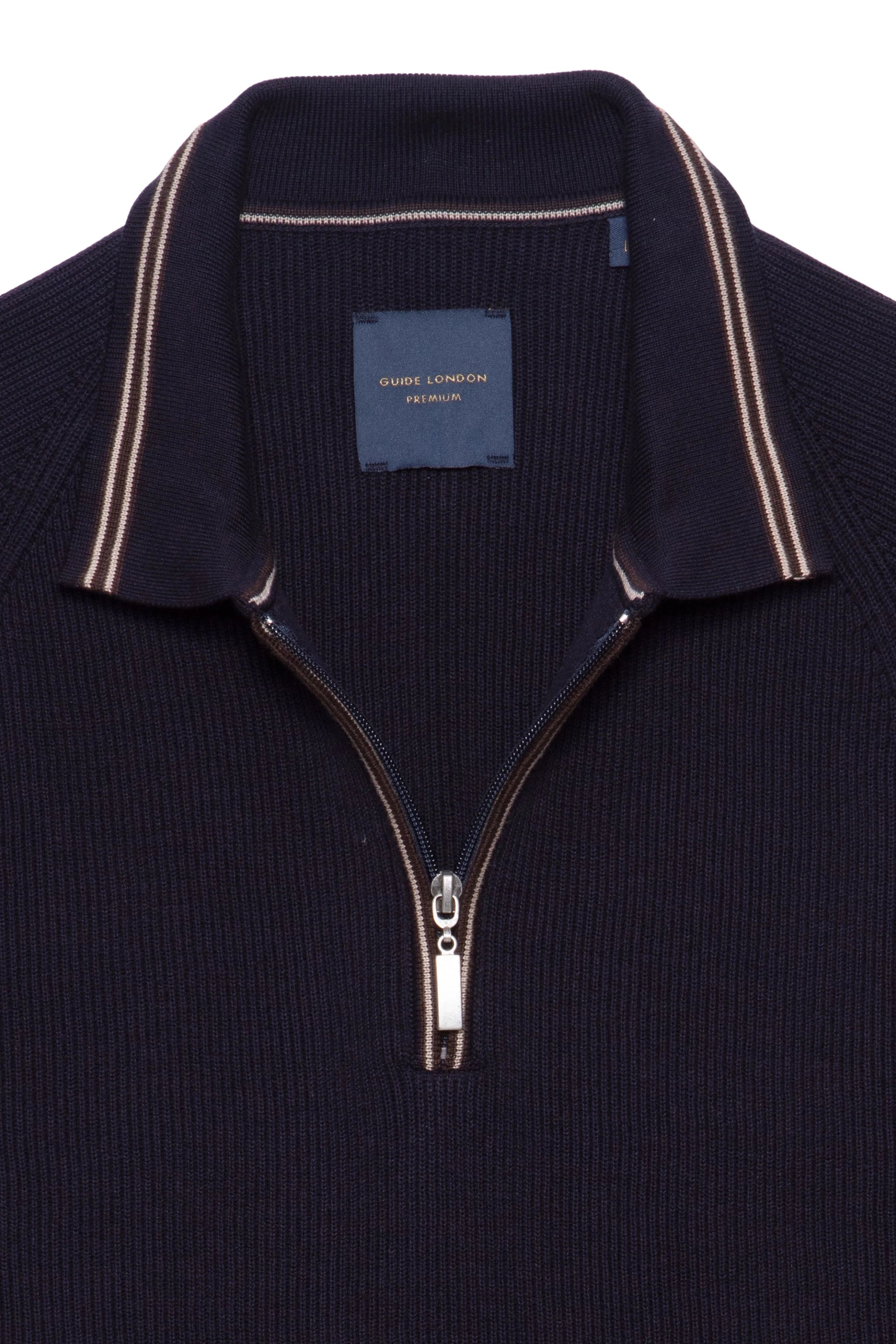 Guide London Braided Weave Cotton Knit with Zip