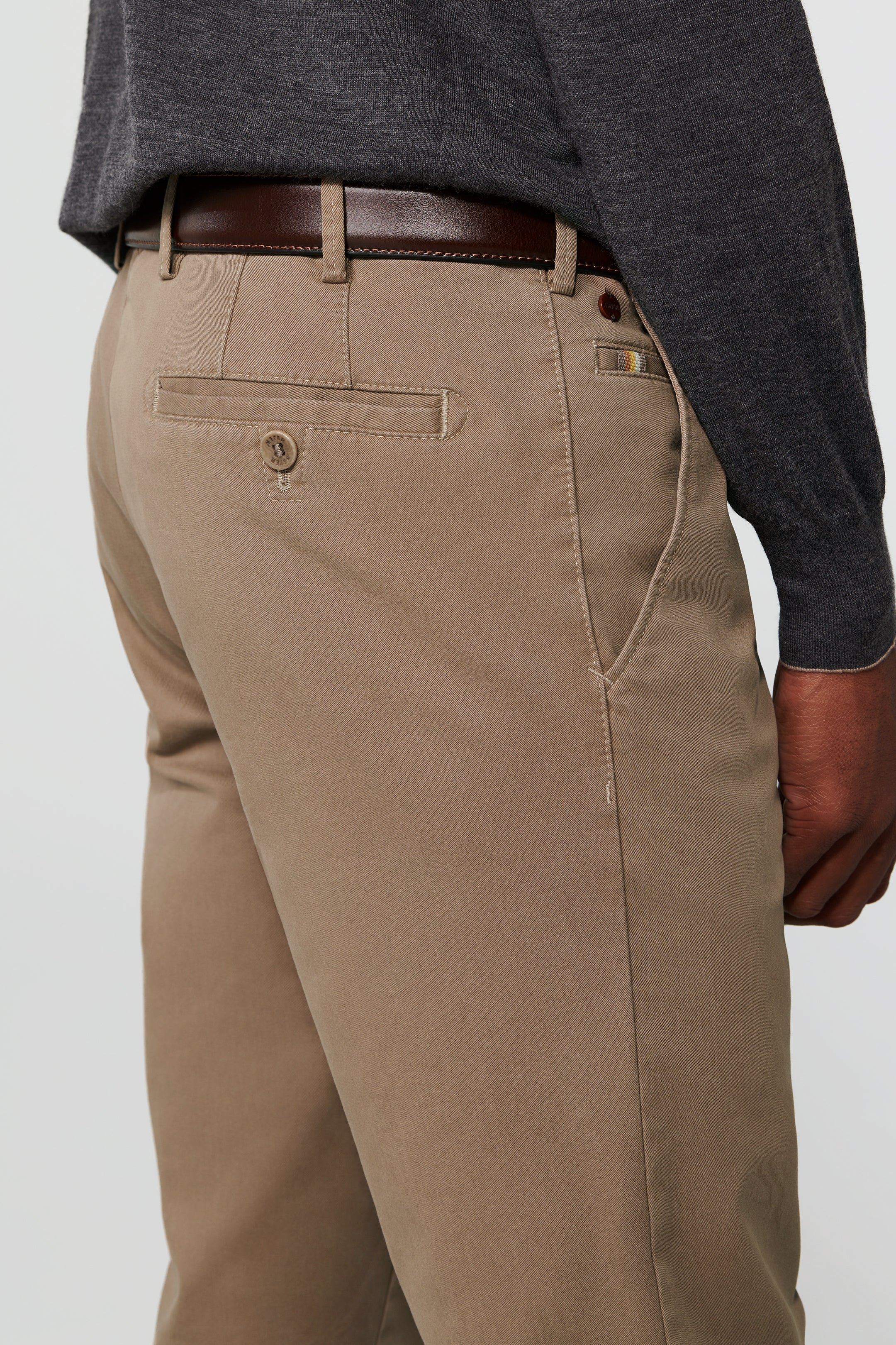 Meyer Beige Roma Cotton Chinos