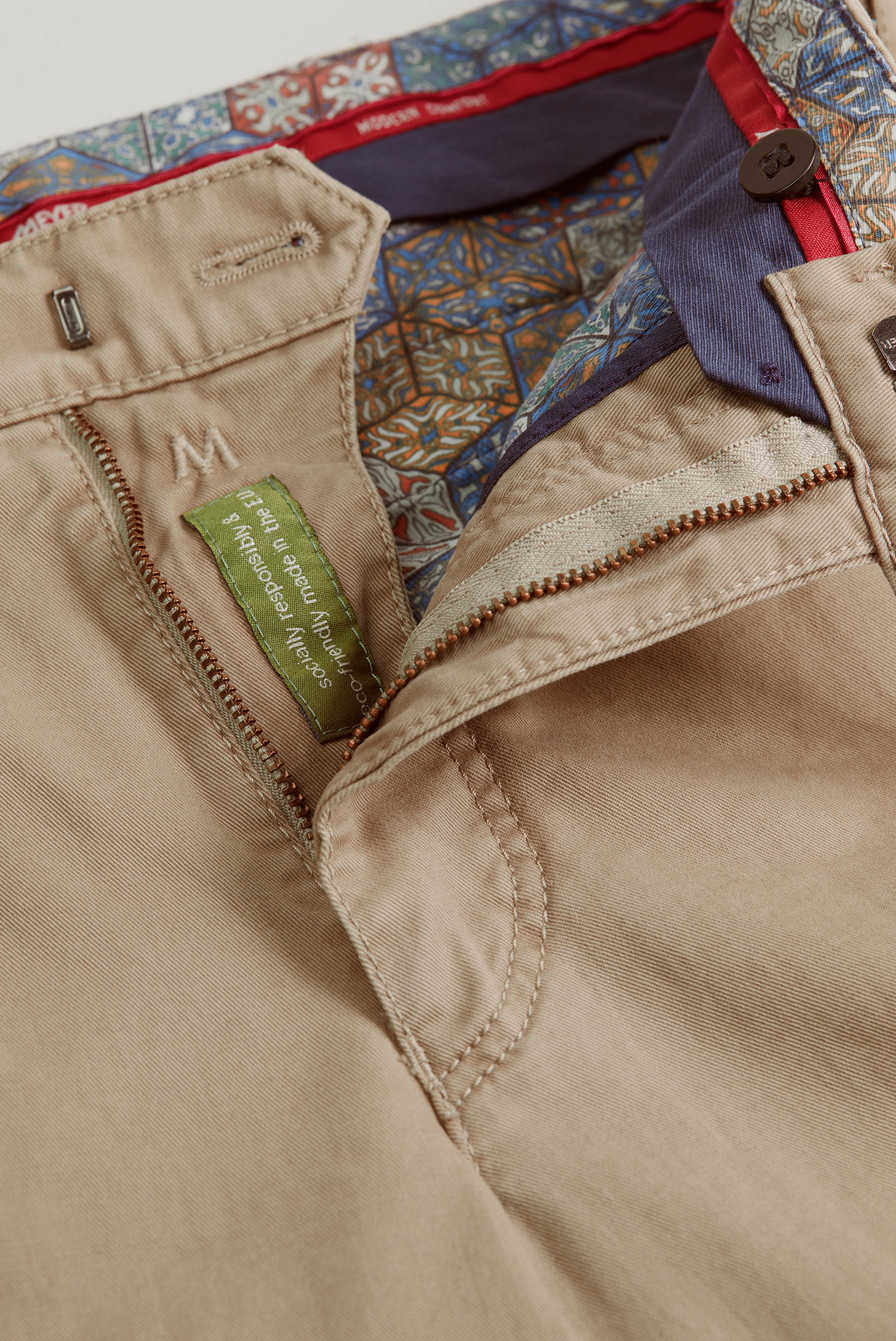 Meyer Beige Roma Cotton Chinos