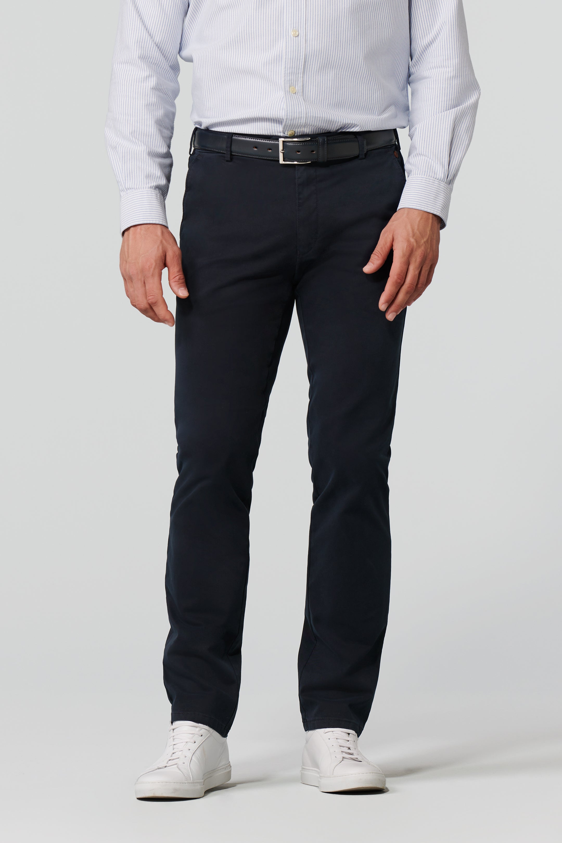 Meyer Navy Roma Cotton Chinos