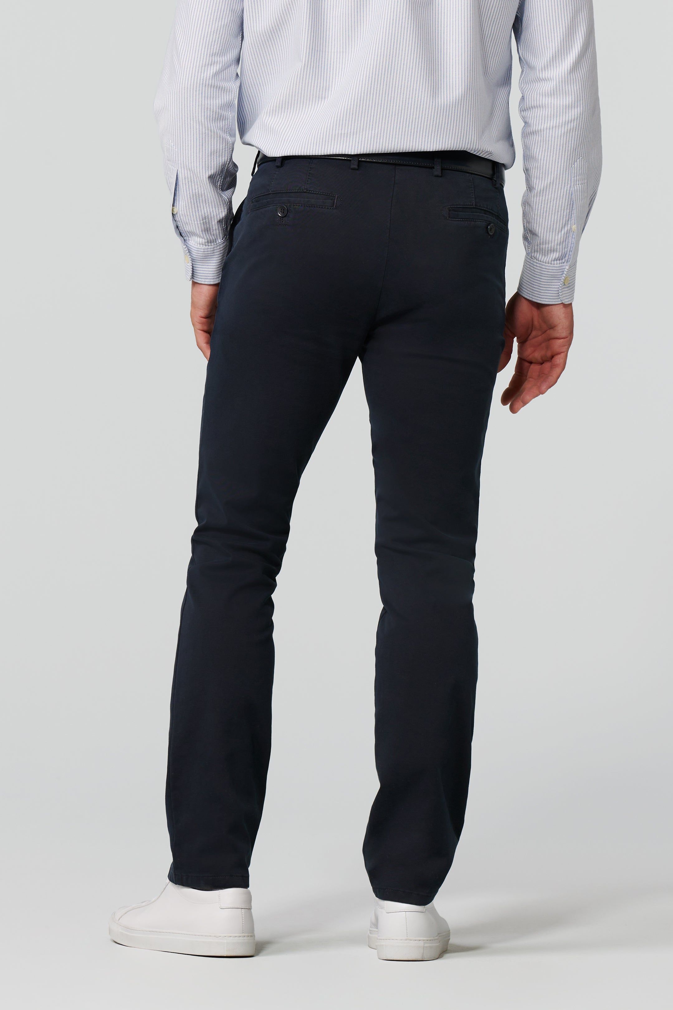 Meyer Navy Roma Cotton Chinos