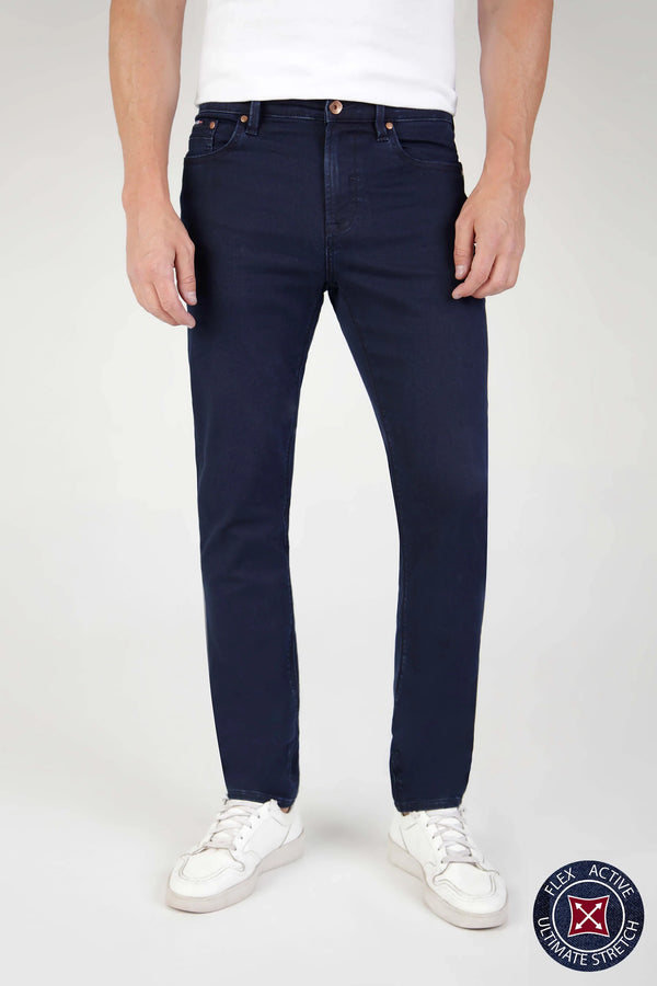 Mish Mash Tapered Fit Flex Active Blue Black Denim Jean