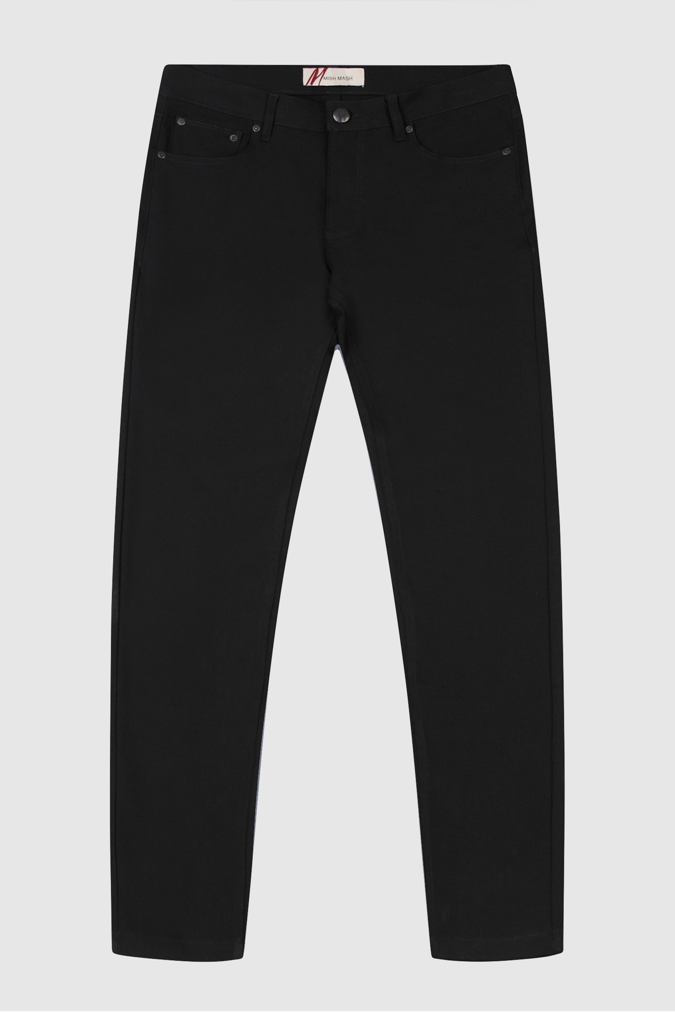 Mish Mash Tapered Fit Turin Black Trousers