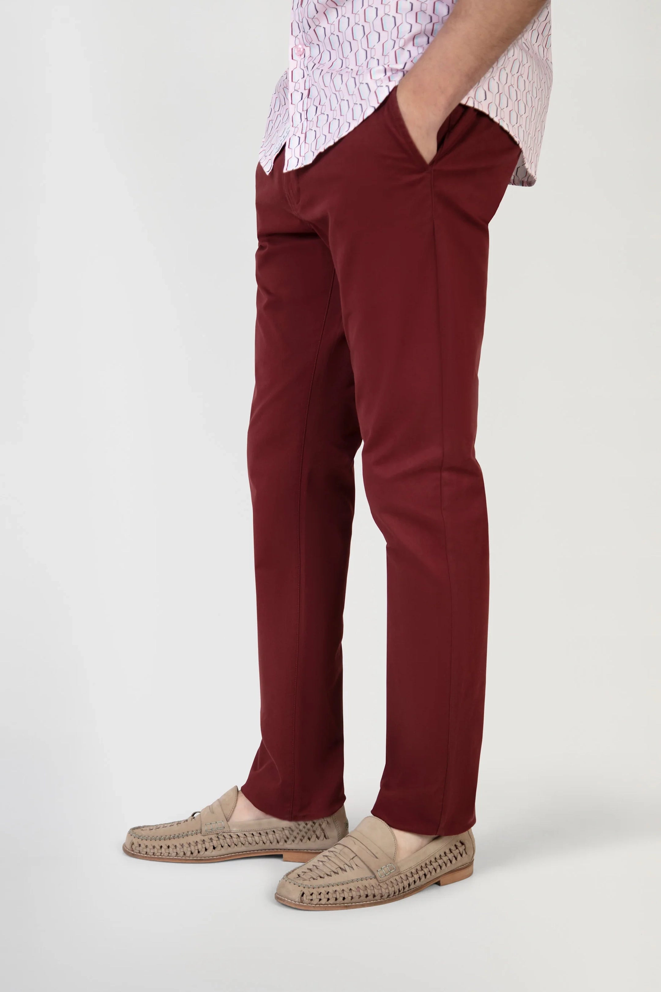 Mish Mash Tapered Fit Bromley Burgundy Chinos