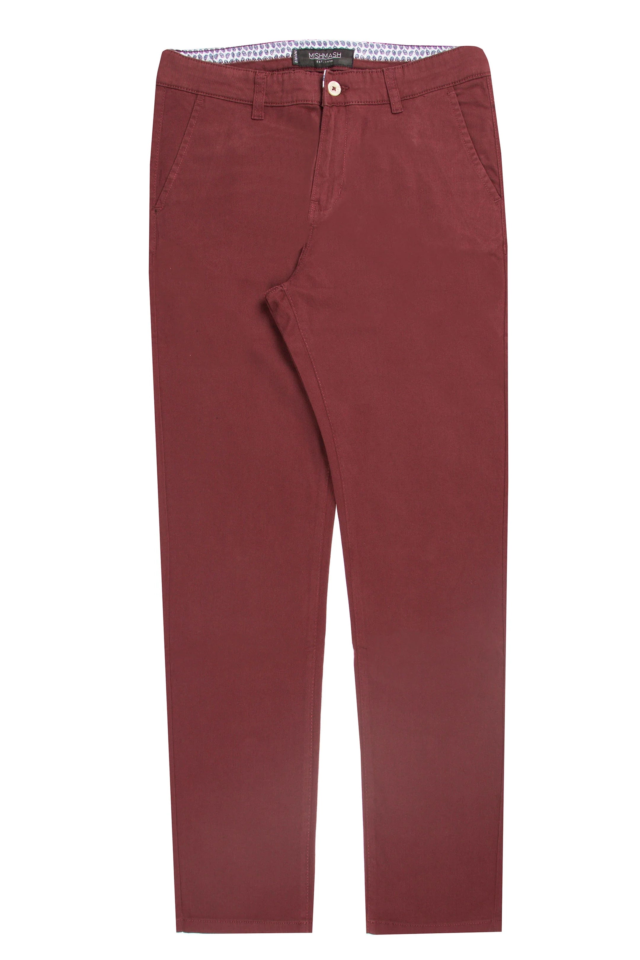 Mish Mash Tapered Fit Bromley Burgundy Chinos