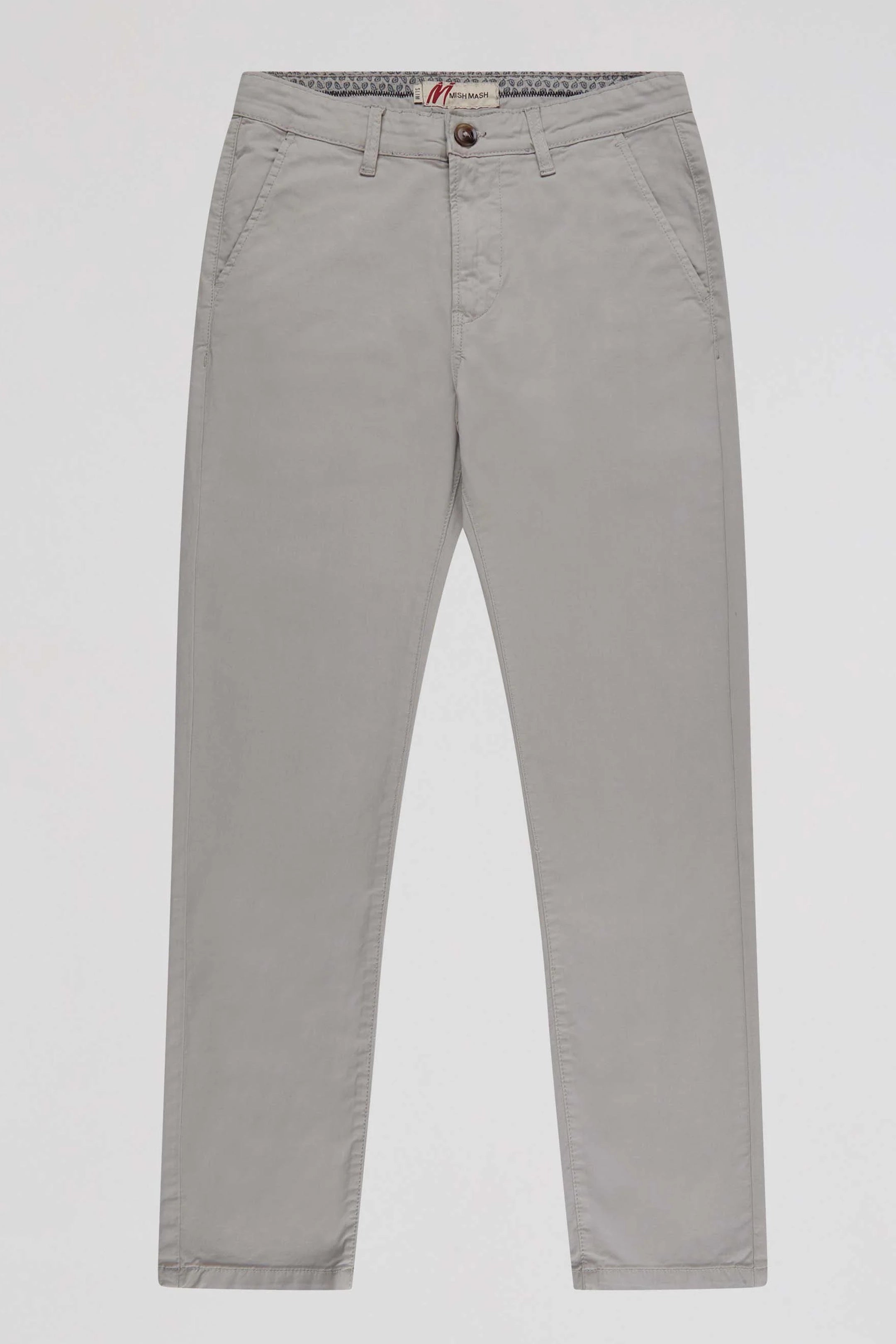 Mish Mash Tapered Fit Bromley Light Grey Chinos