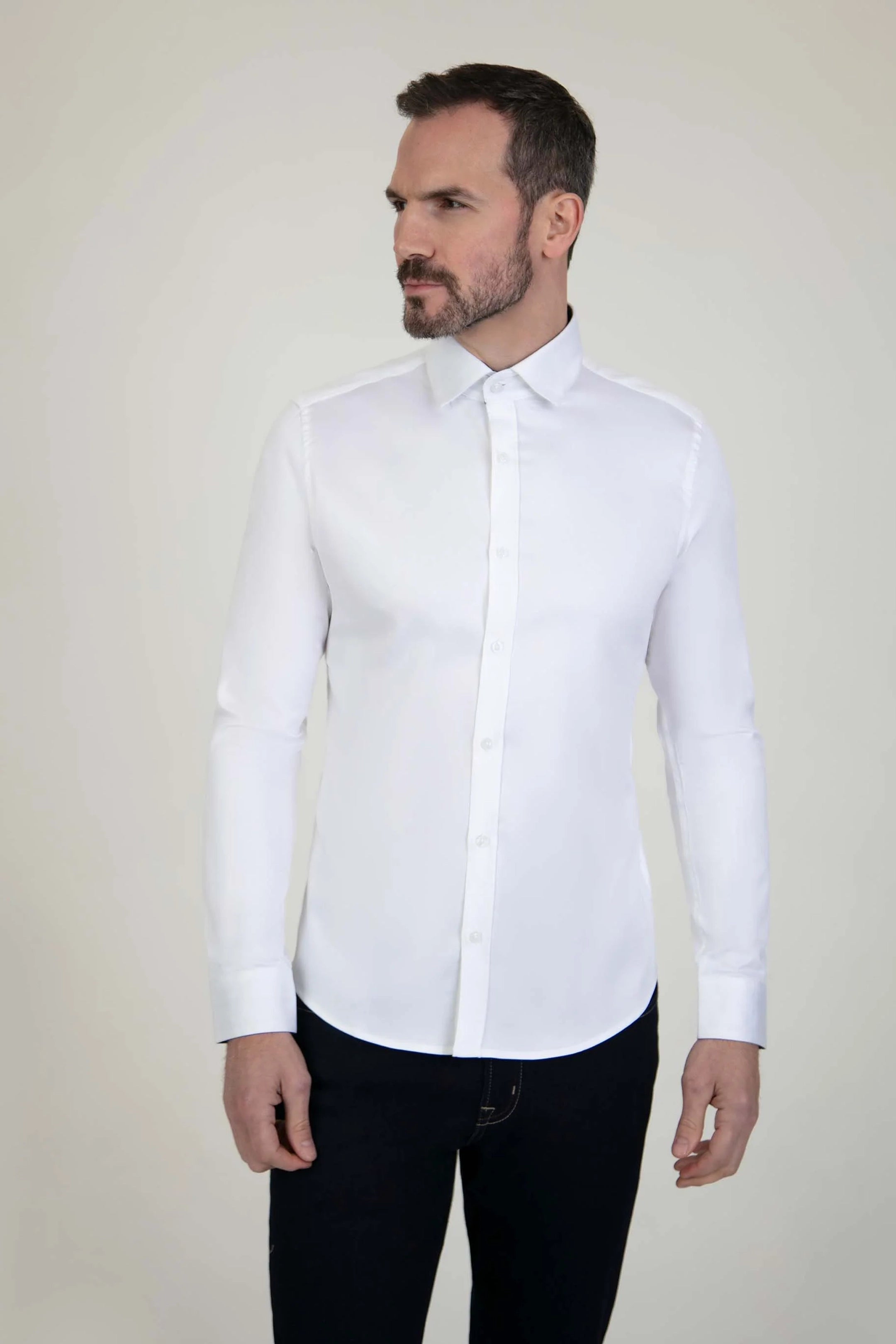 Mish Mash Rosewood White Stretch Shirt
