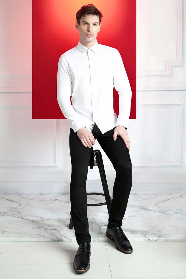Mish Mash Rosewood White Stretch Shirt