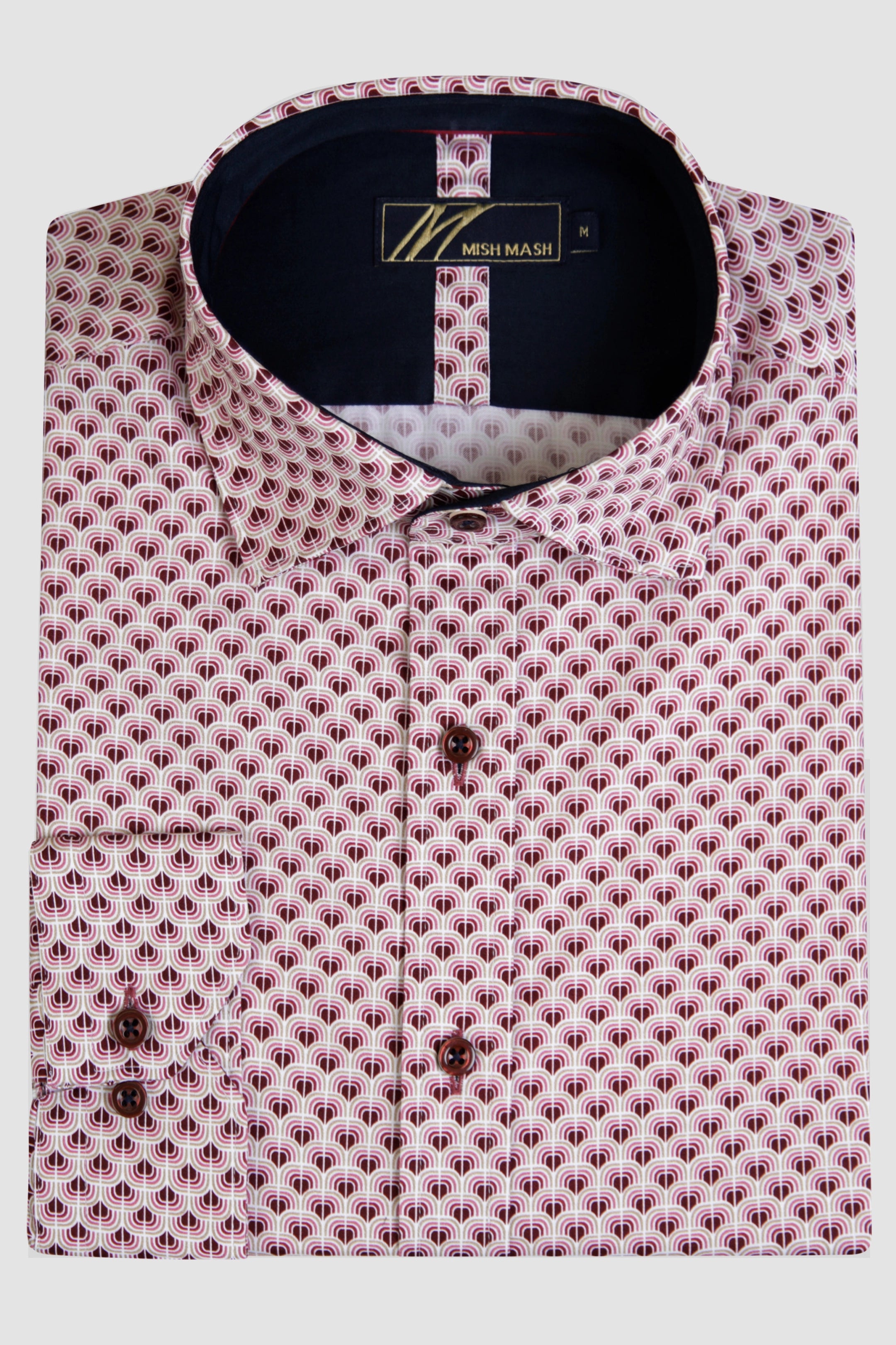 Mish Mash Tabon White & Wine Shirt