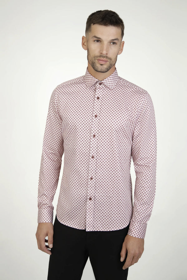 Mish Mash Tabon White & Wine Shirt