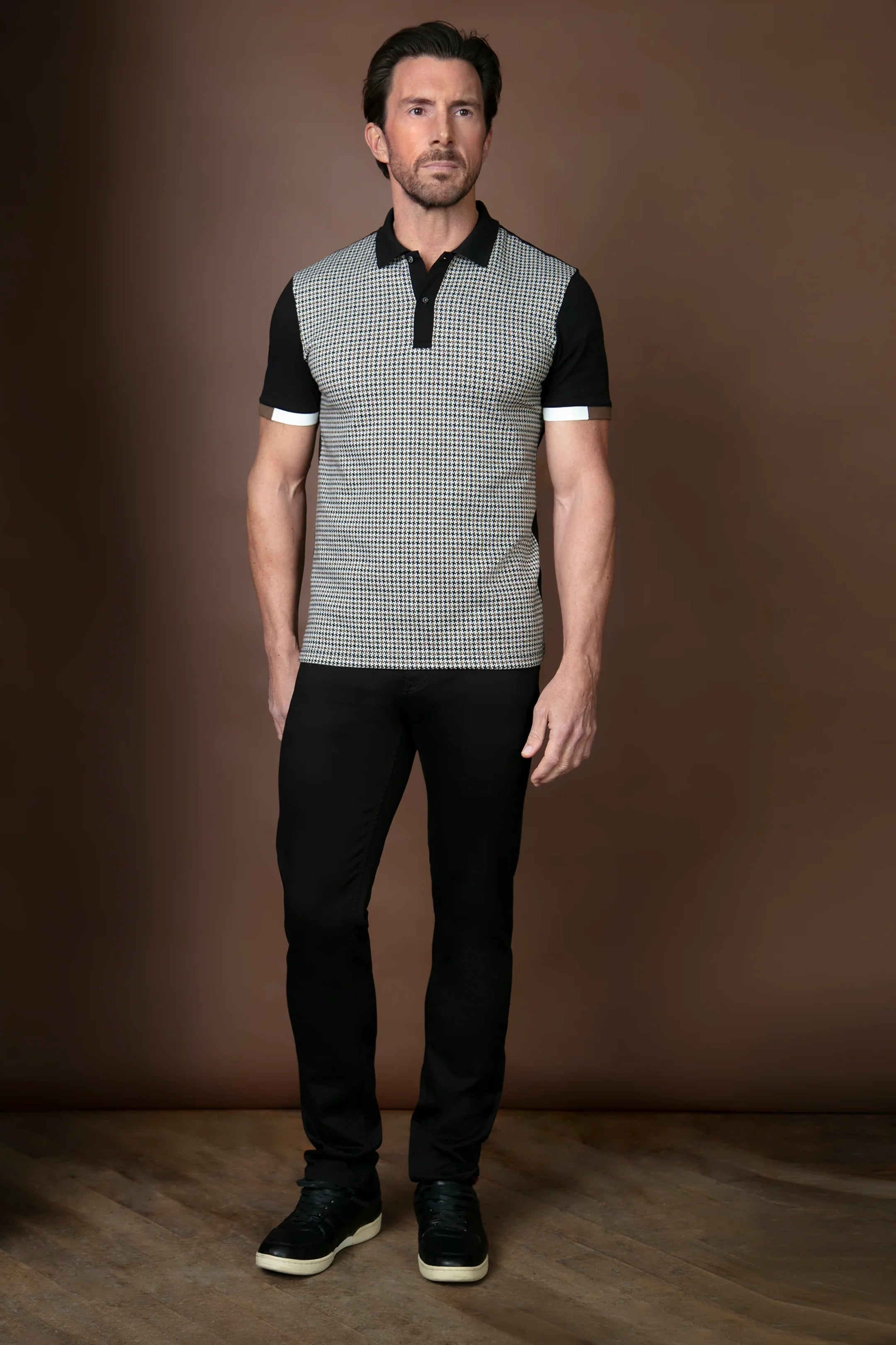 Mish Mash Diablo Black & Rust Polo