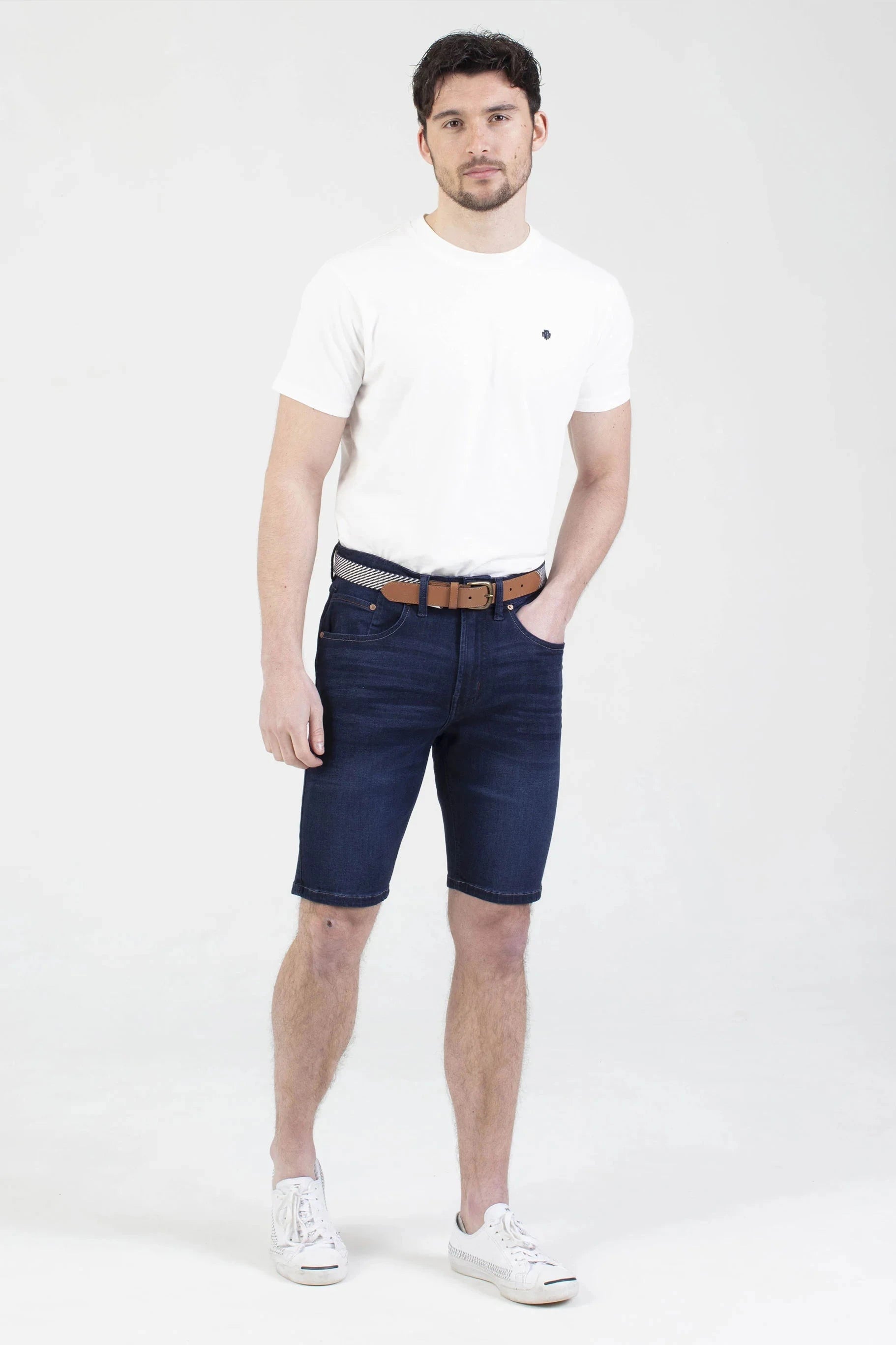 Mish Mash High Stretch Paul Blue Azure Denim Shorts