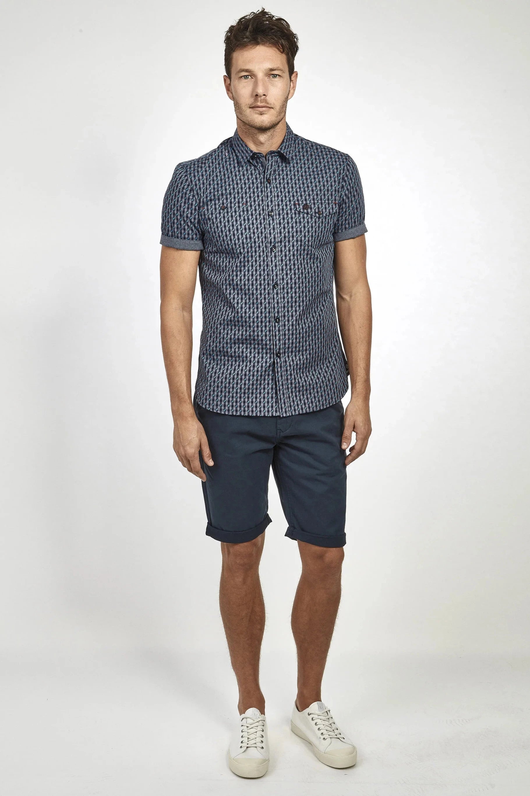Mish Mash Navy Mid Stretch Weymouth Chino Shorts