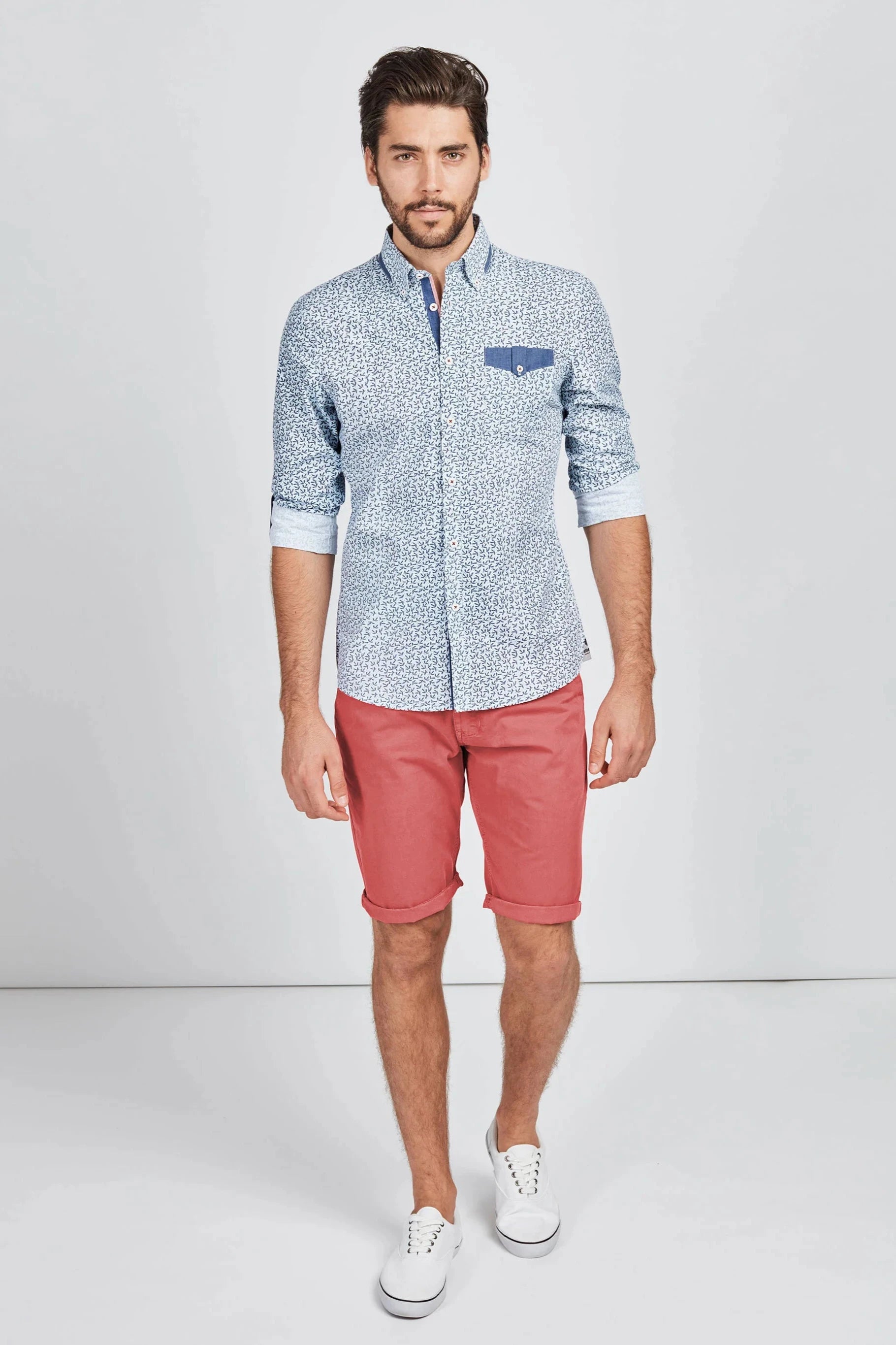 Mish Mash Washed Red Mid Stretch Weymouth Chino Shorts