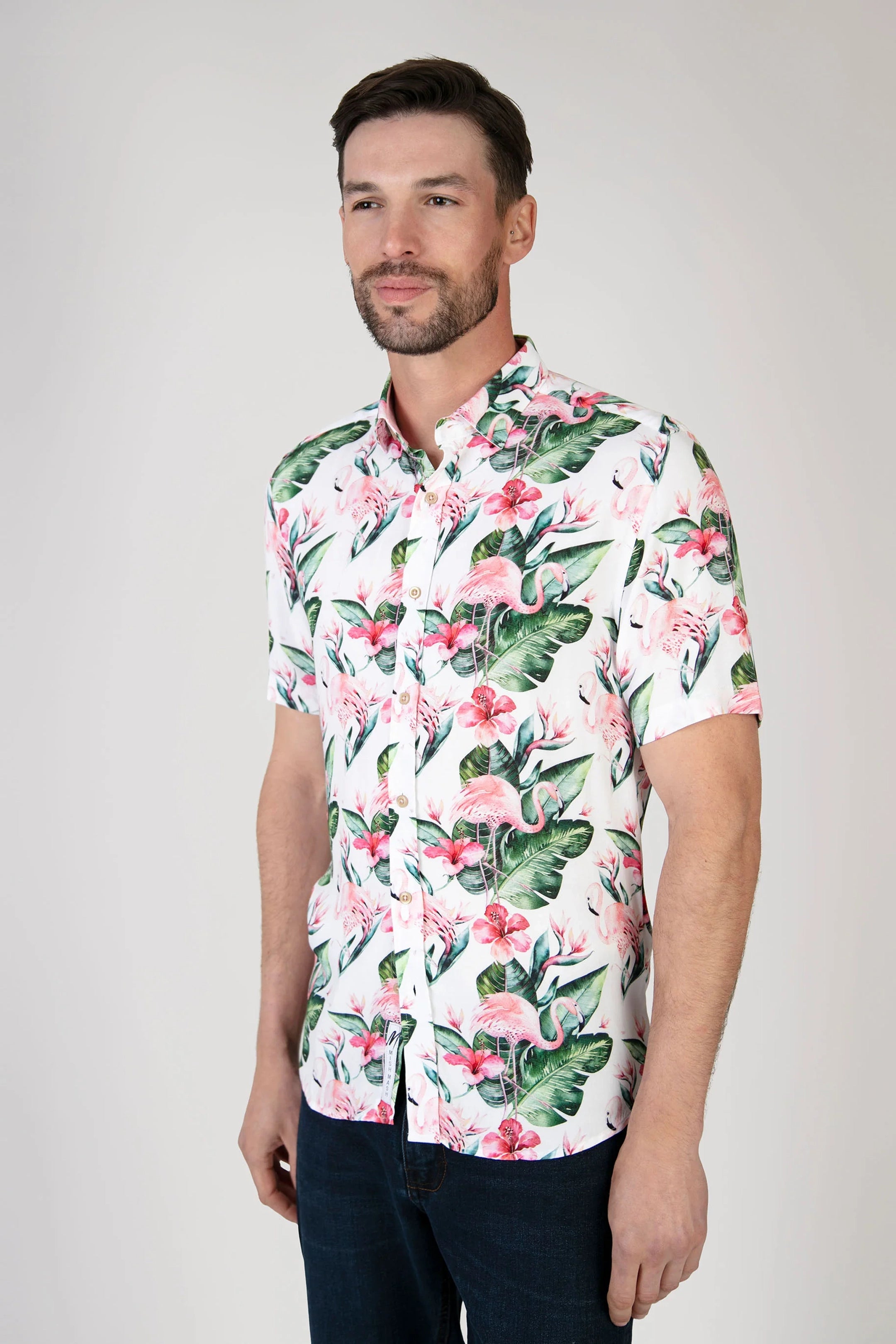 Mish Mash Cortona White & Multi Short Sleeve Shirt