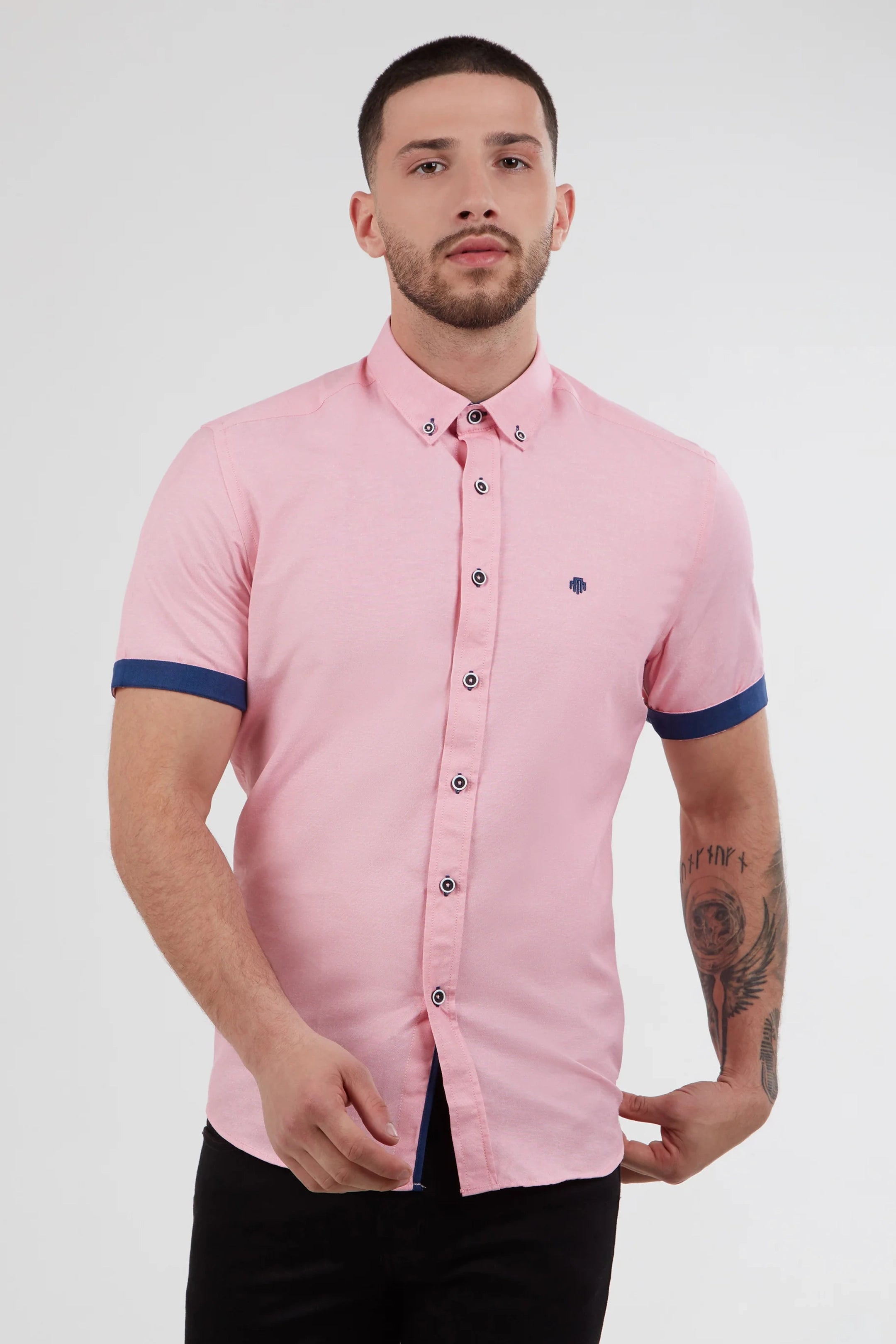 Mish Mash Regular Fit Summit Washed Red Oxford Short Sleeve Shirt