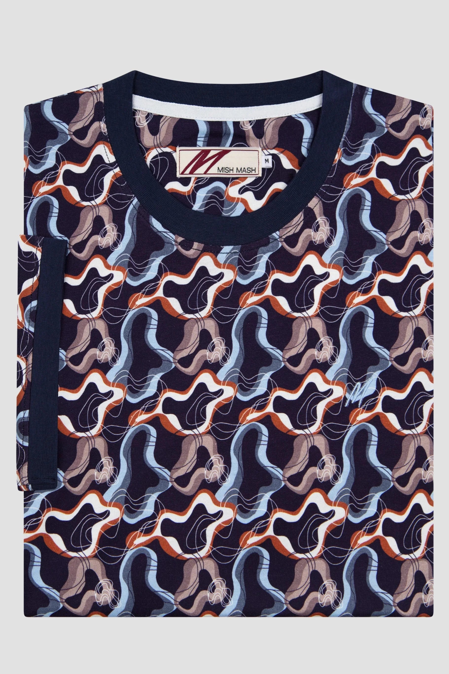 Mish Mash Marine Navy Printed T-Shirt
