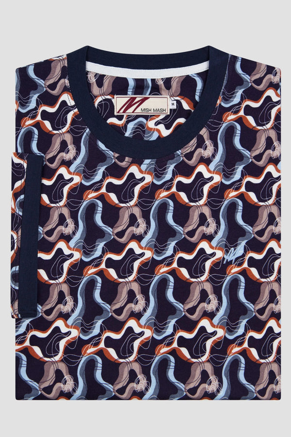 Mish Mash Marine Navy Printed T-Shirt