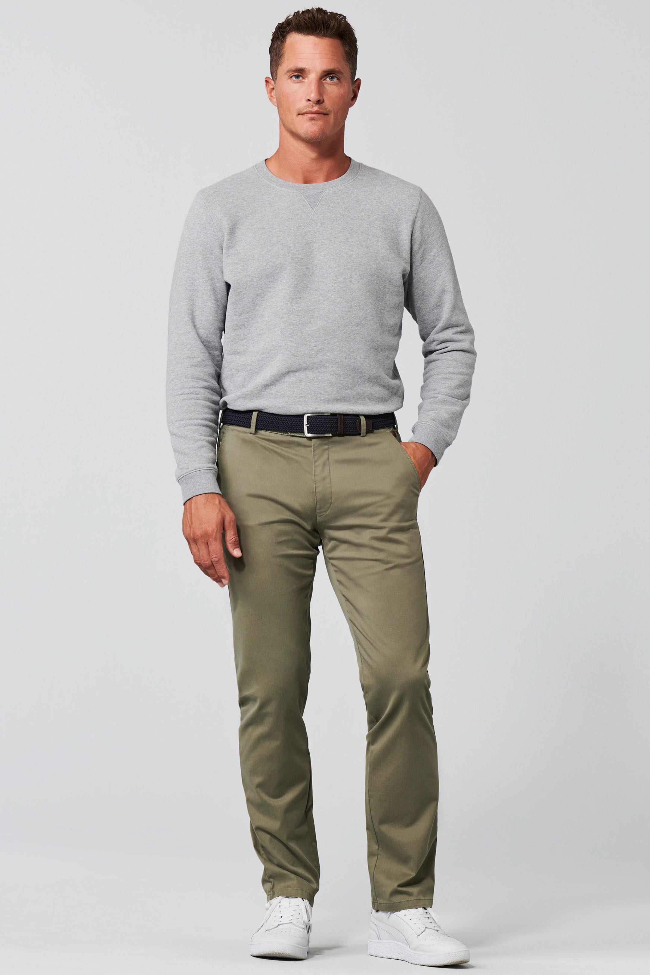 Meyer Olive Roma Regular Fair Chinos