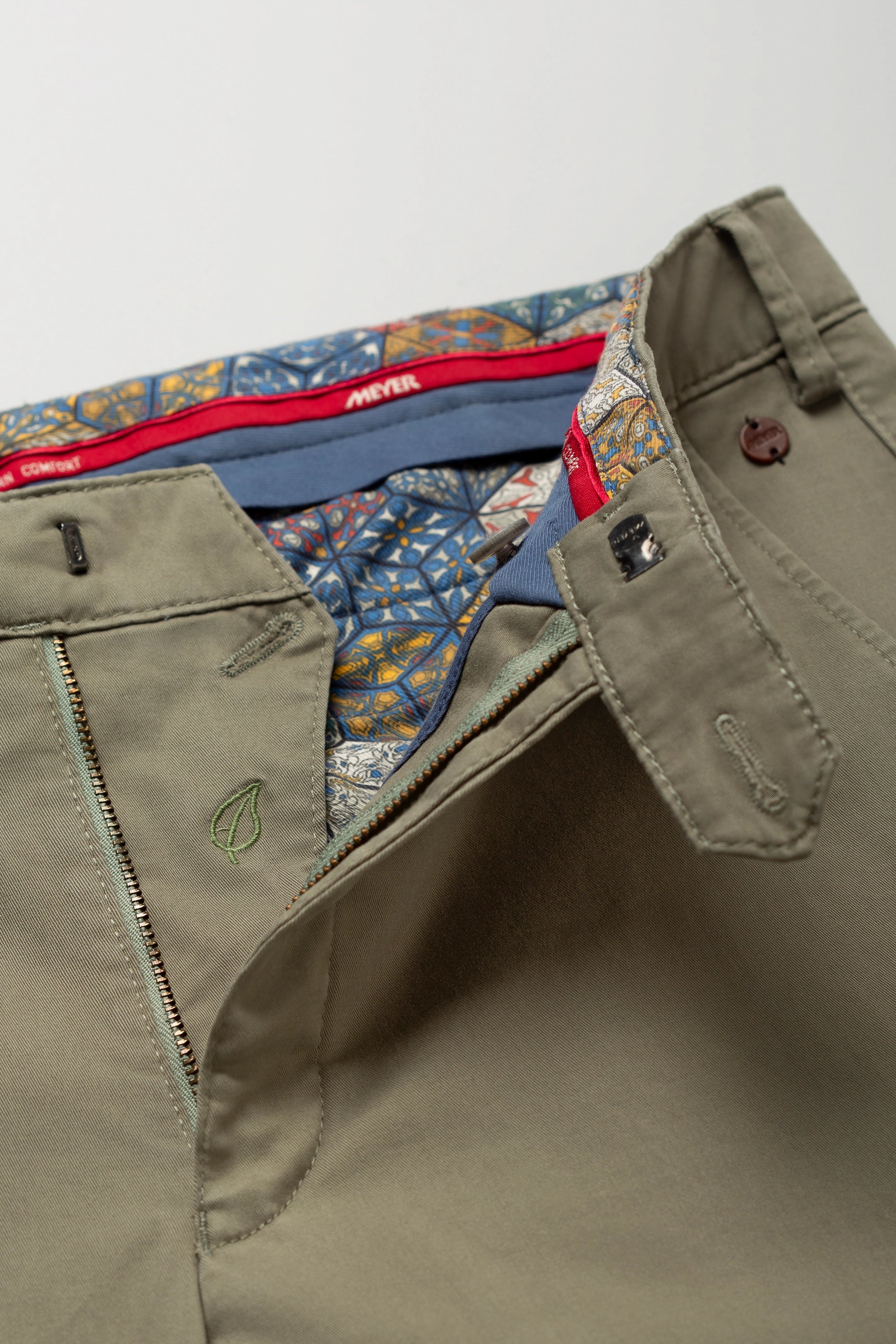 Meyer Olive Roma Regular Fair Chinos