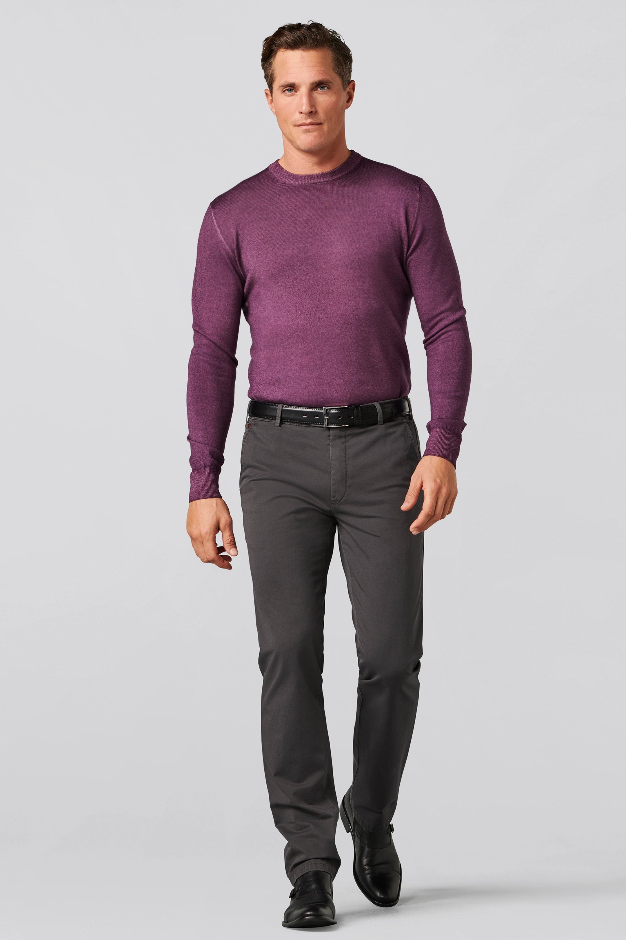 Meyer Charcoal Roma Cotton Chinos