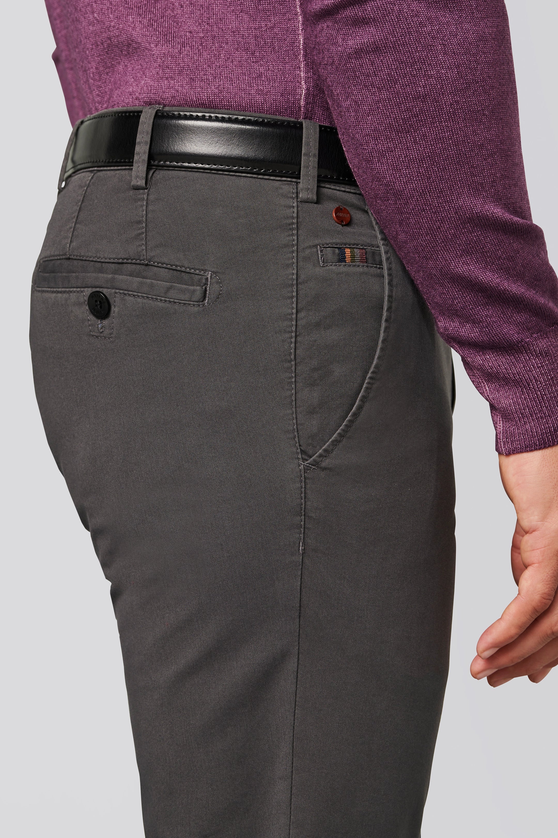 Meyer Charcoal Roma Cotton Chinos