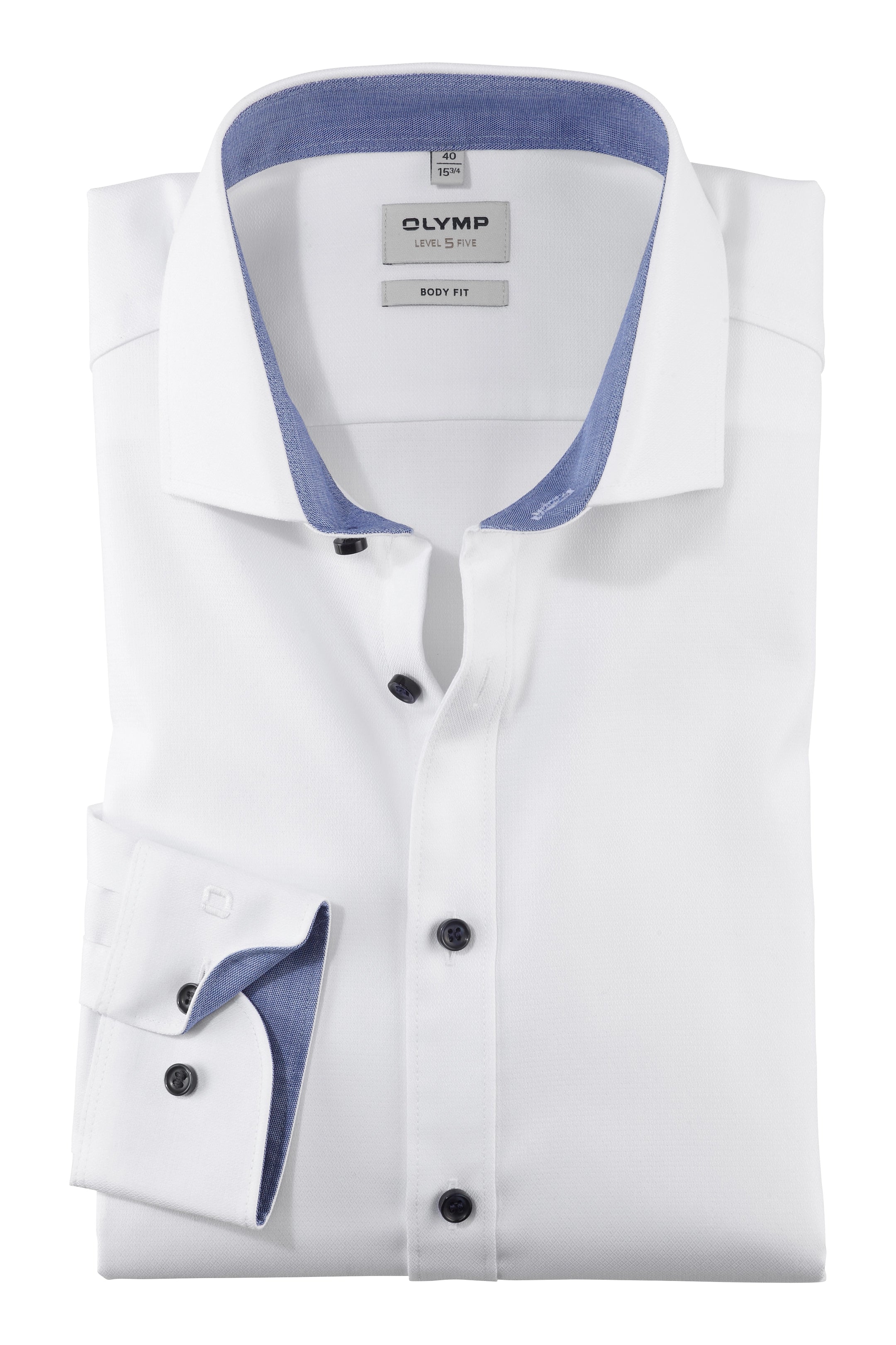 Olymp White Body Fit Long Sleeve Shirt