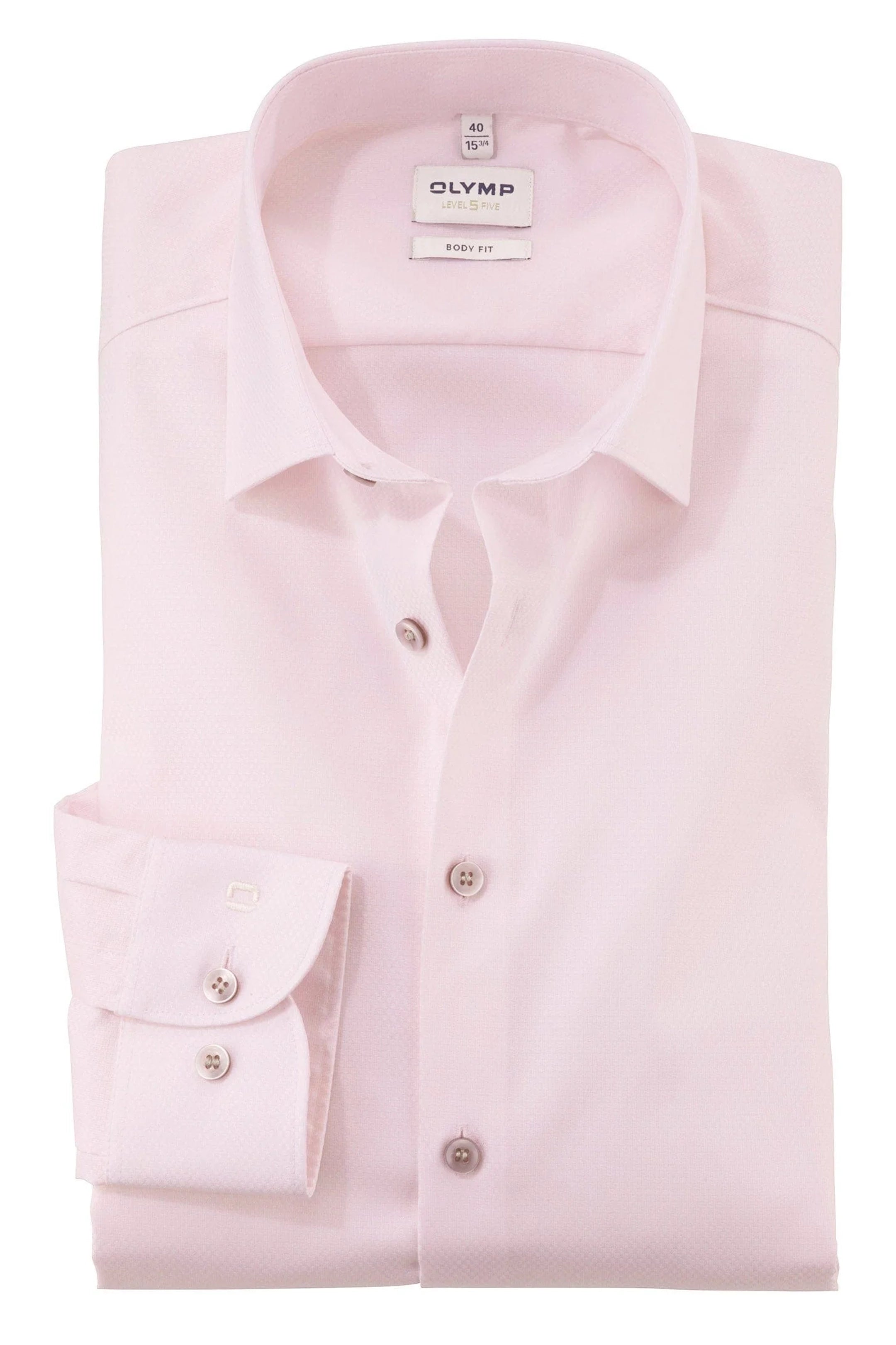 Olymp Body Fit Plain Rose Shirt