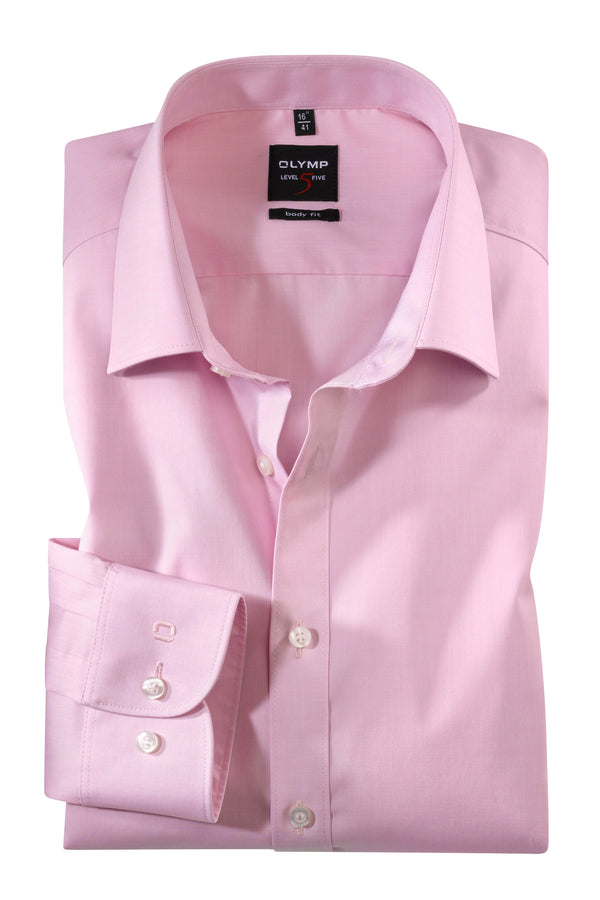 Olymp Light Pink  Body Fit  Long Sleeve Shirt