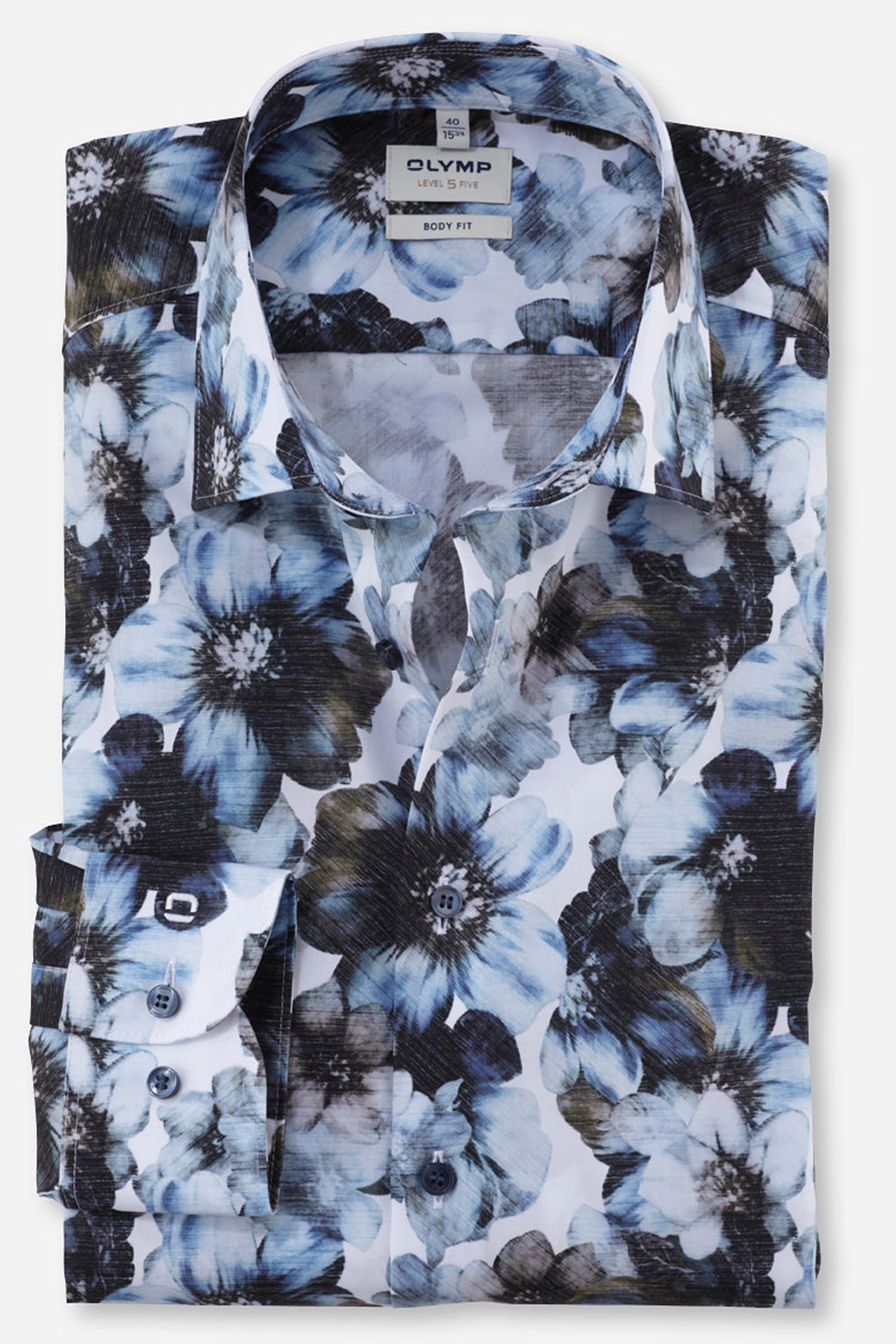 Olymp Body Blue Floral Shirt