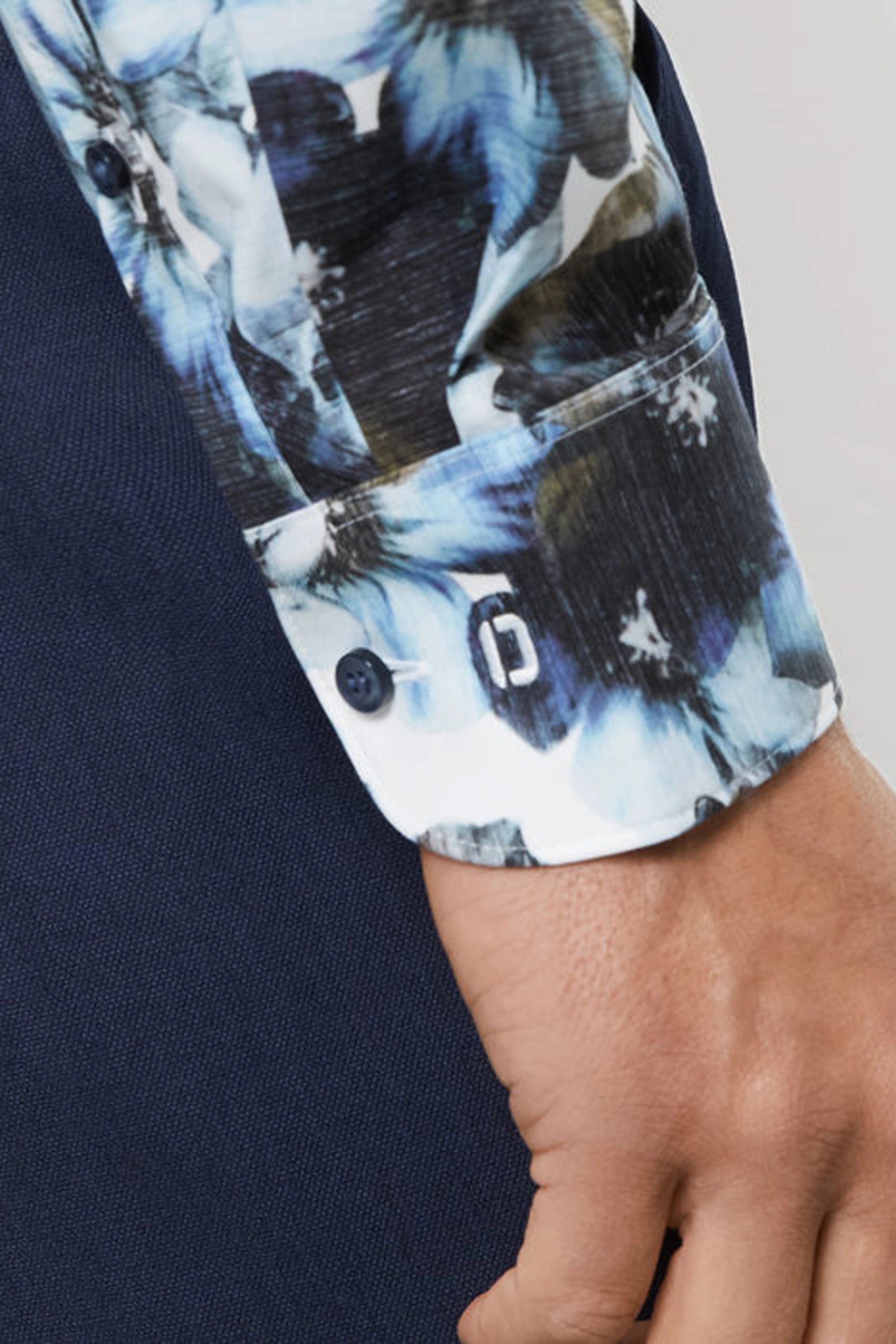 Olymp Body Blue Floral Shirt