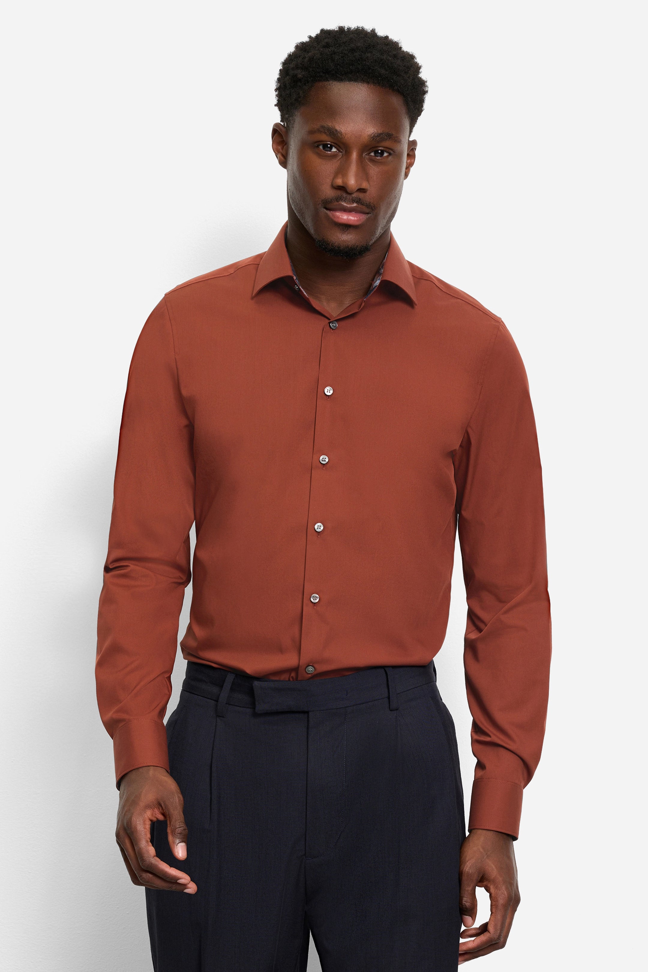 Olymp Body Fit Terracotta Shirt