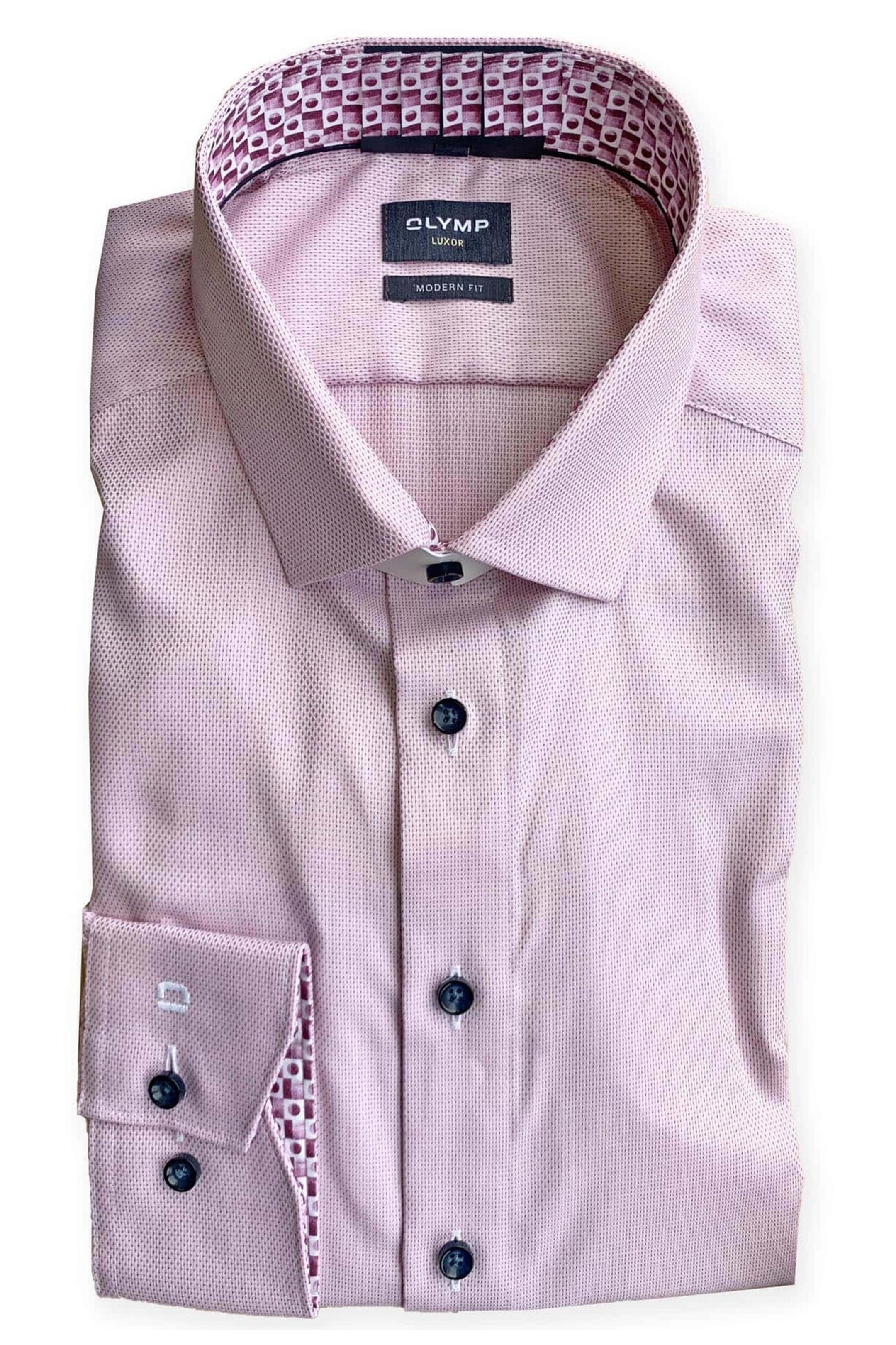 Olymp Pink Modern Fit Long Sleeve Shirt
