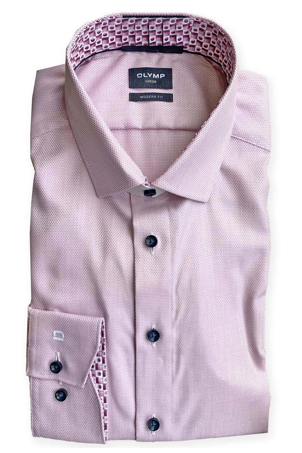 Olymp Pink Modern Fit Long Sleeve Shirt