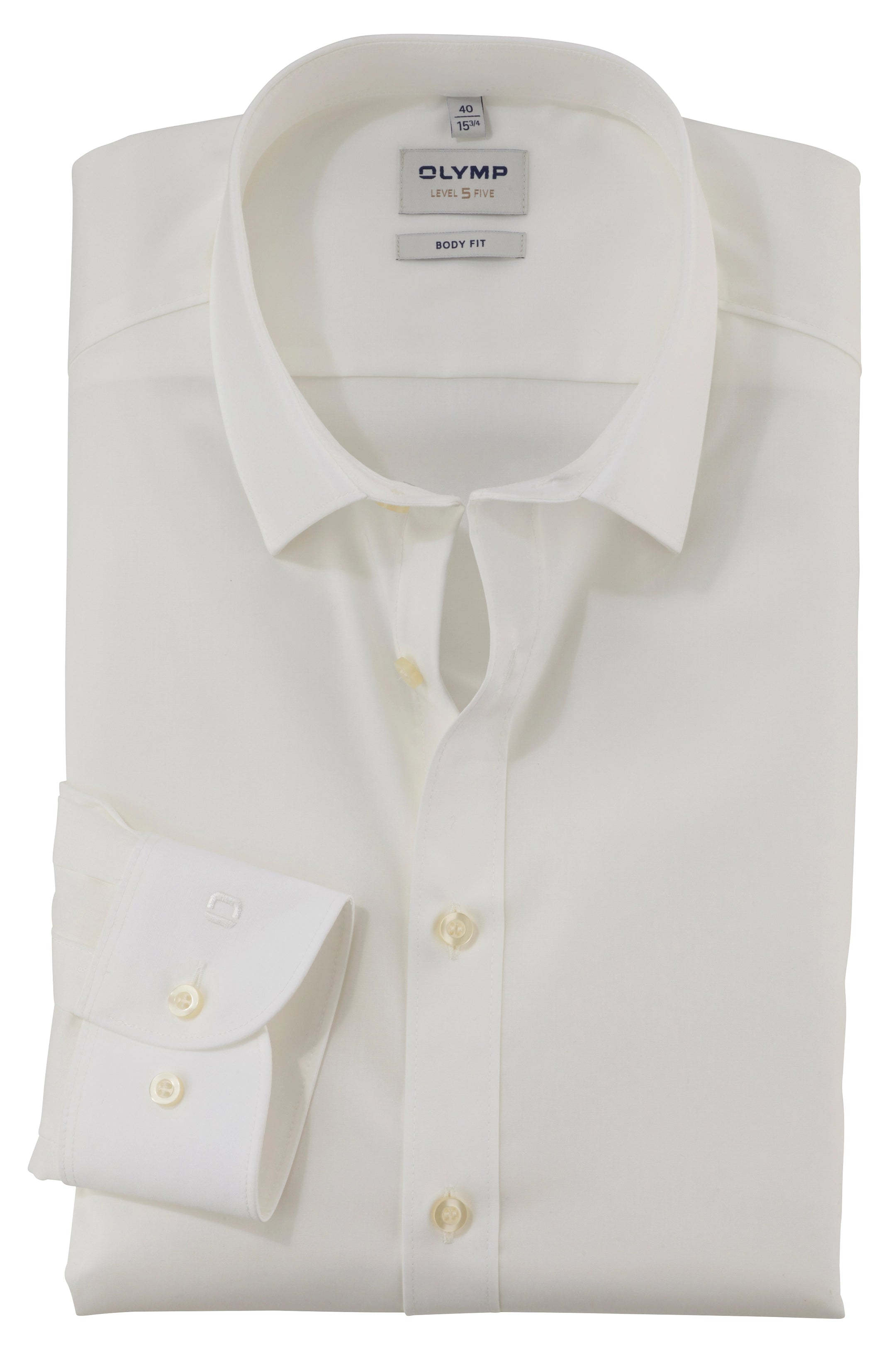 Olymp Ivory Body Fit Long Sleeve Shirt