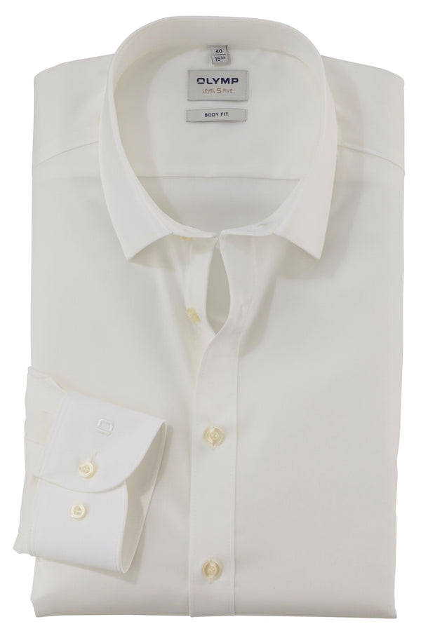 Olymp Ivory Body Fit Long Sleeve Shirt