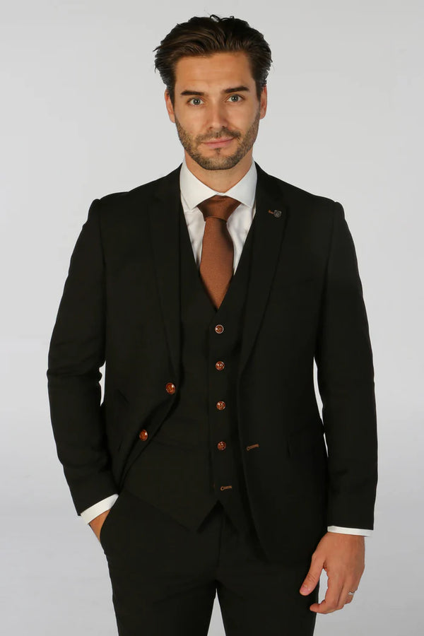Mayfair Black Three Piece Suit