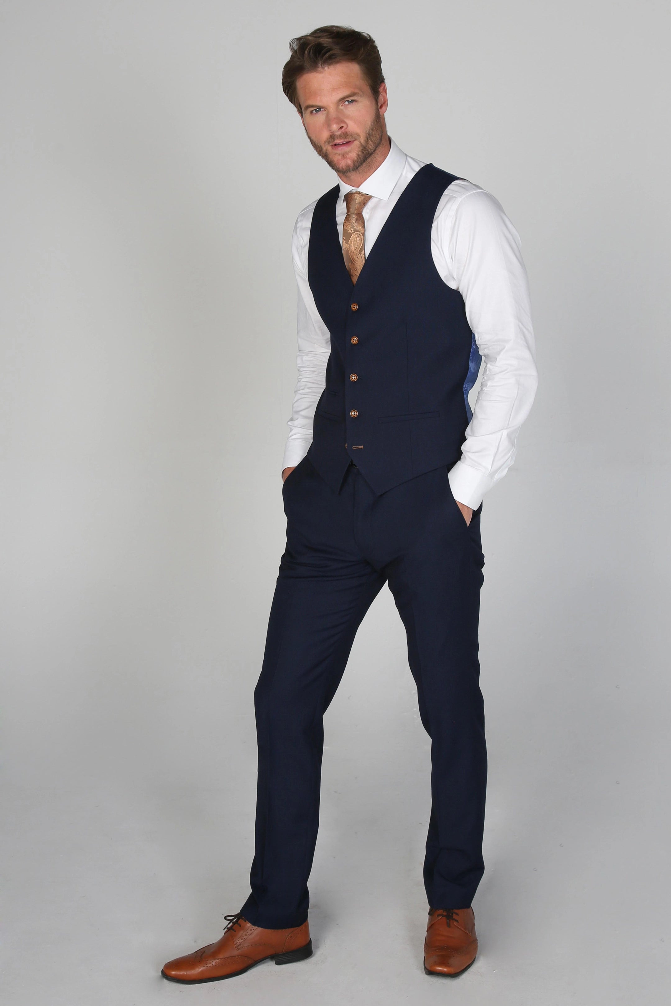 Mayfair Navy Three Piece Suit