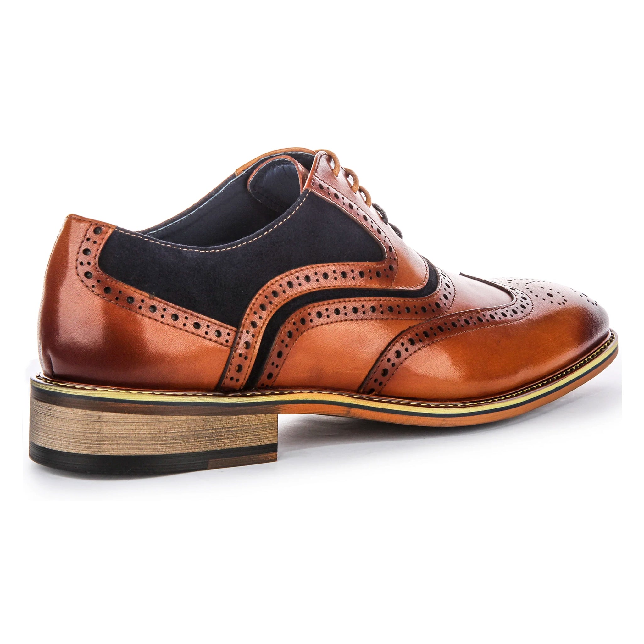 Roman Brogues in Tan/Navy