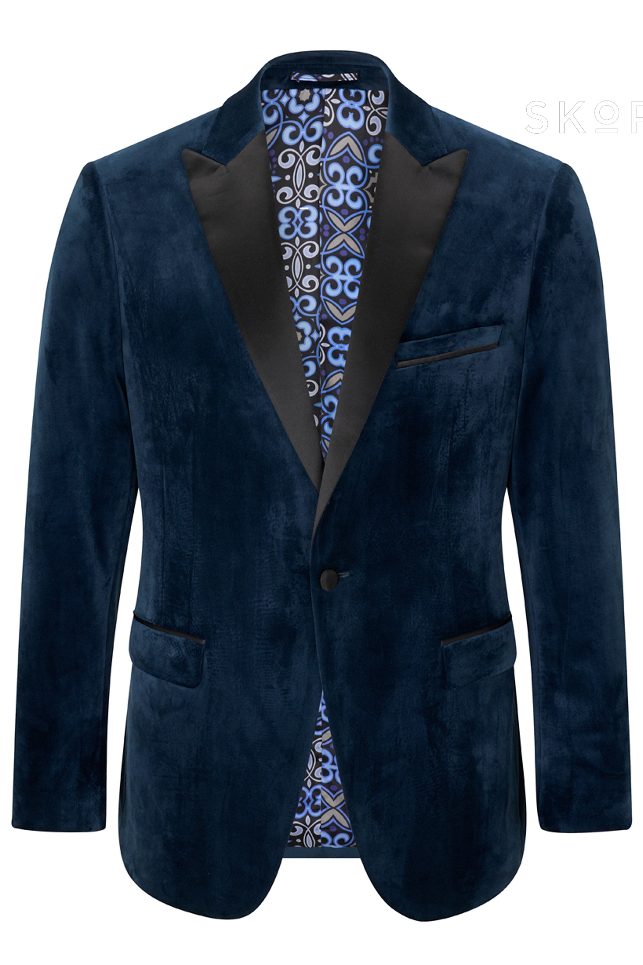 Jive Teal Velvet Tailored Jacket