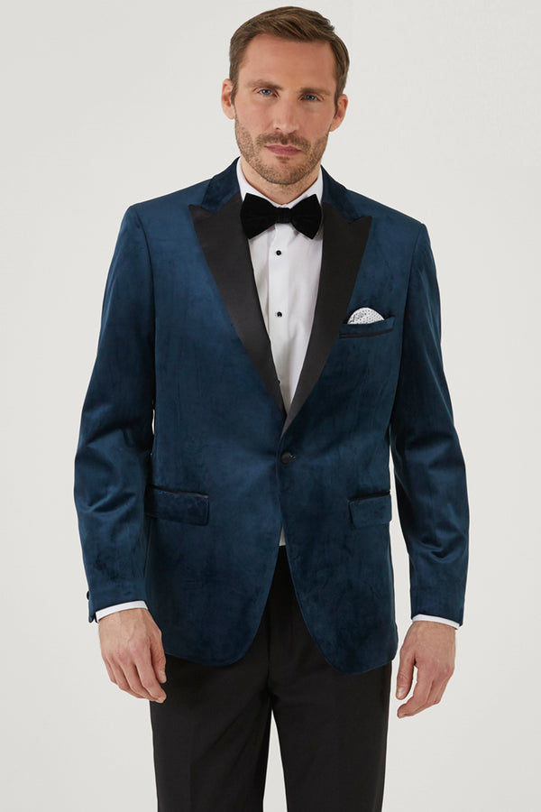 Jive Teal Velvet Tailored Jacket
