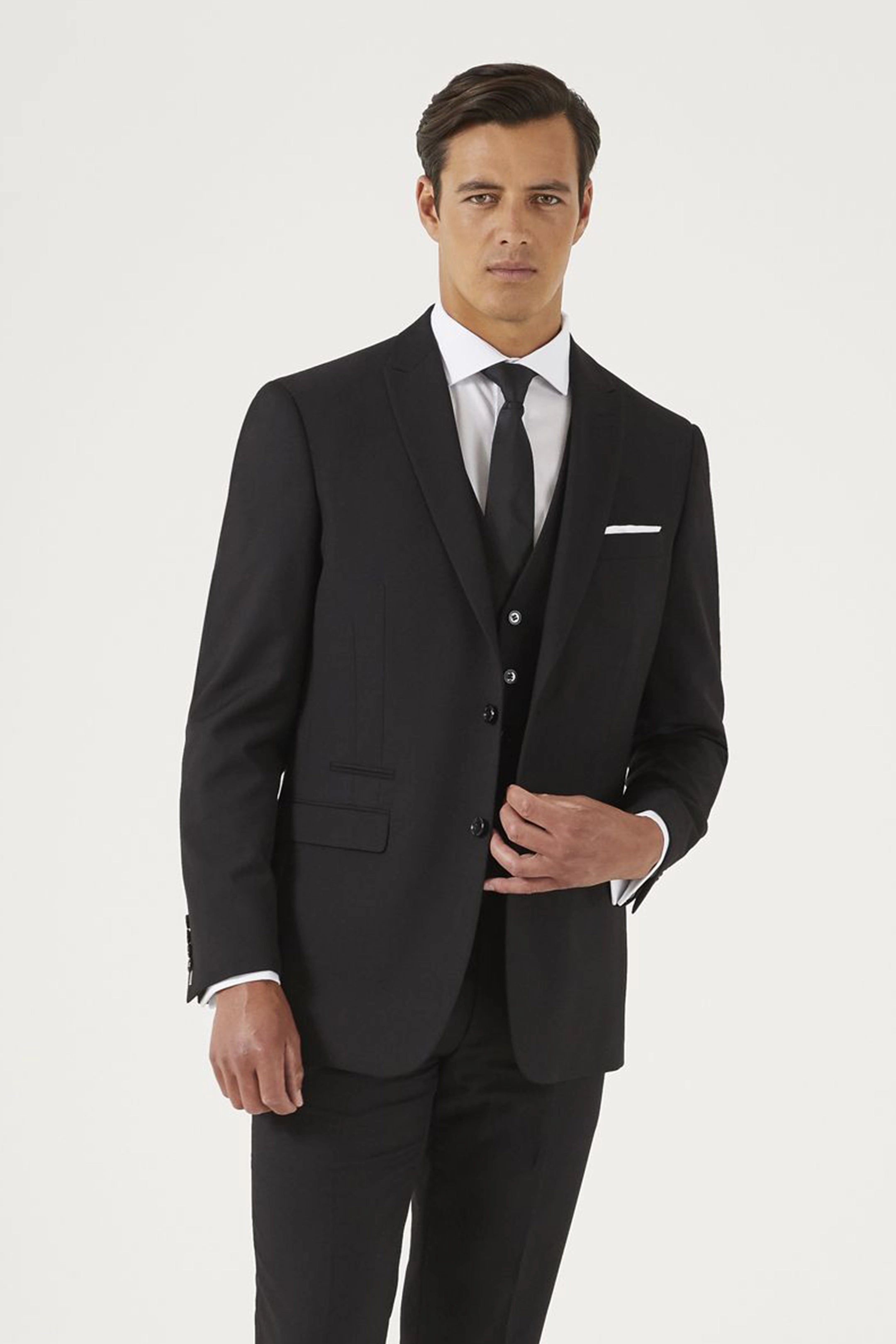 Madrid Black Tailored Suit Black