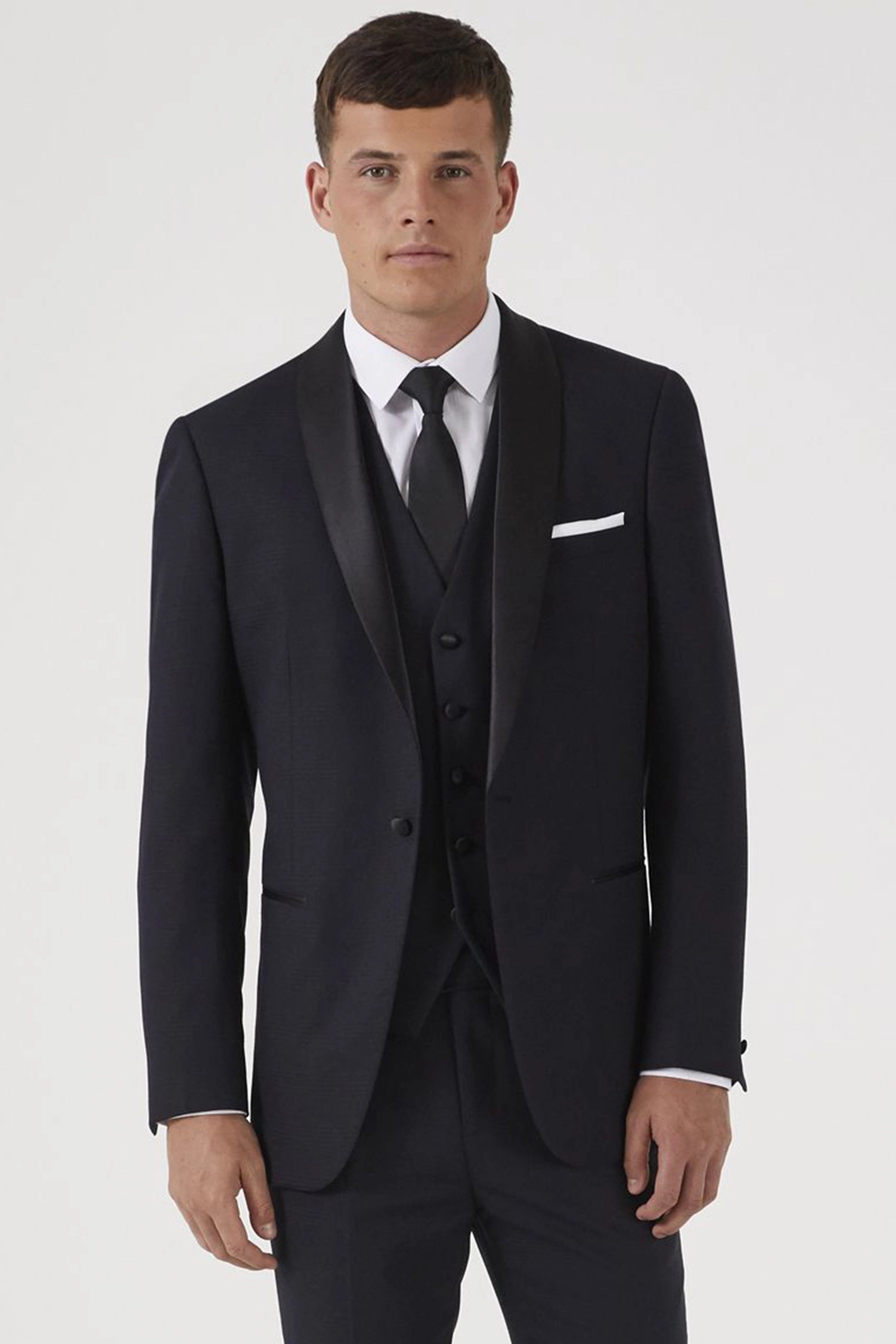 Newman Tailored Black Check Dinner Suit