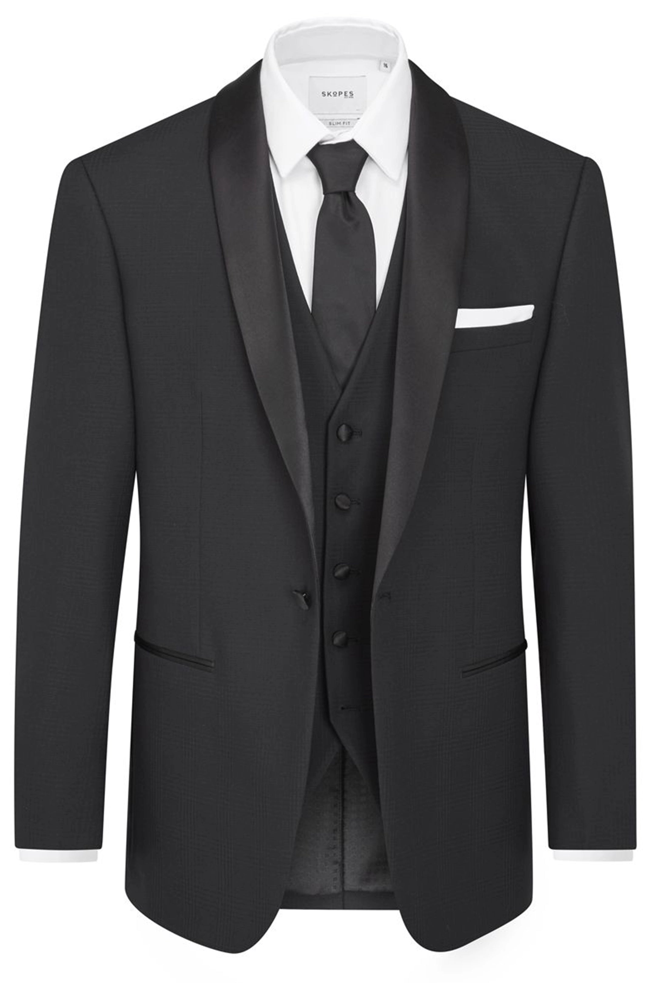 Newman Tailored Black Check Dinner Suit