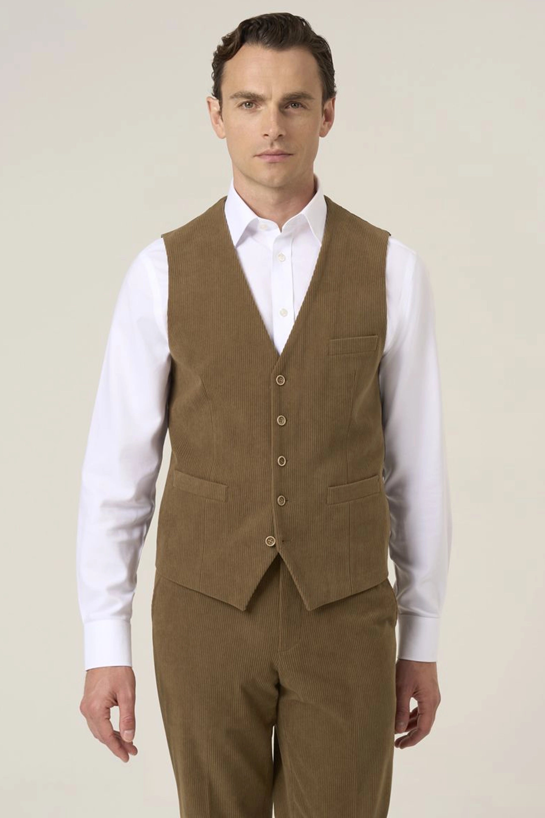 Dorsey Corduroy Camel 3 Piece Suit