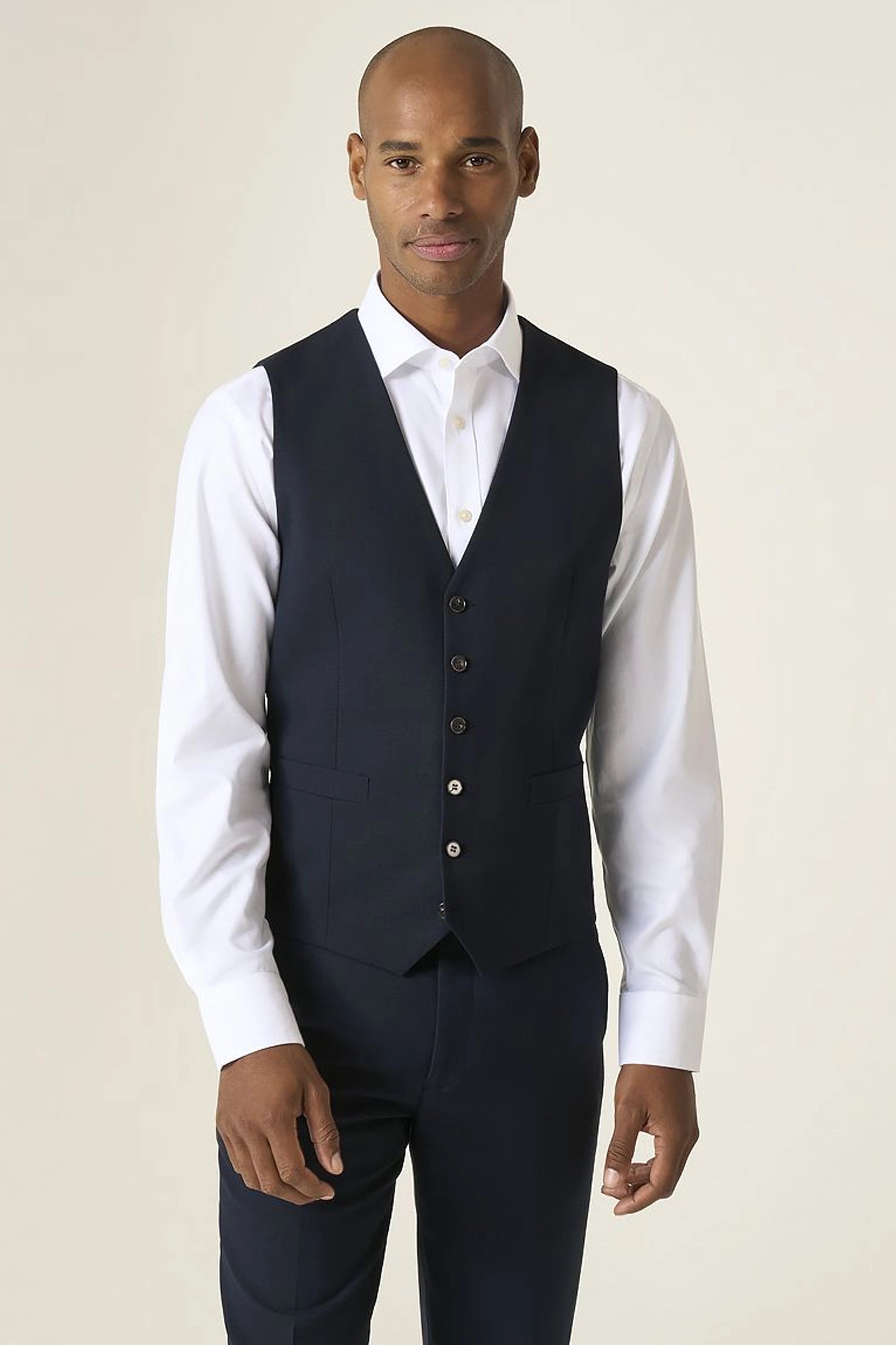 Harcourt Navy Ink Tweed Effect 3 Piece Suit