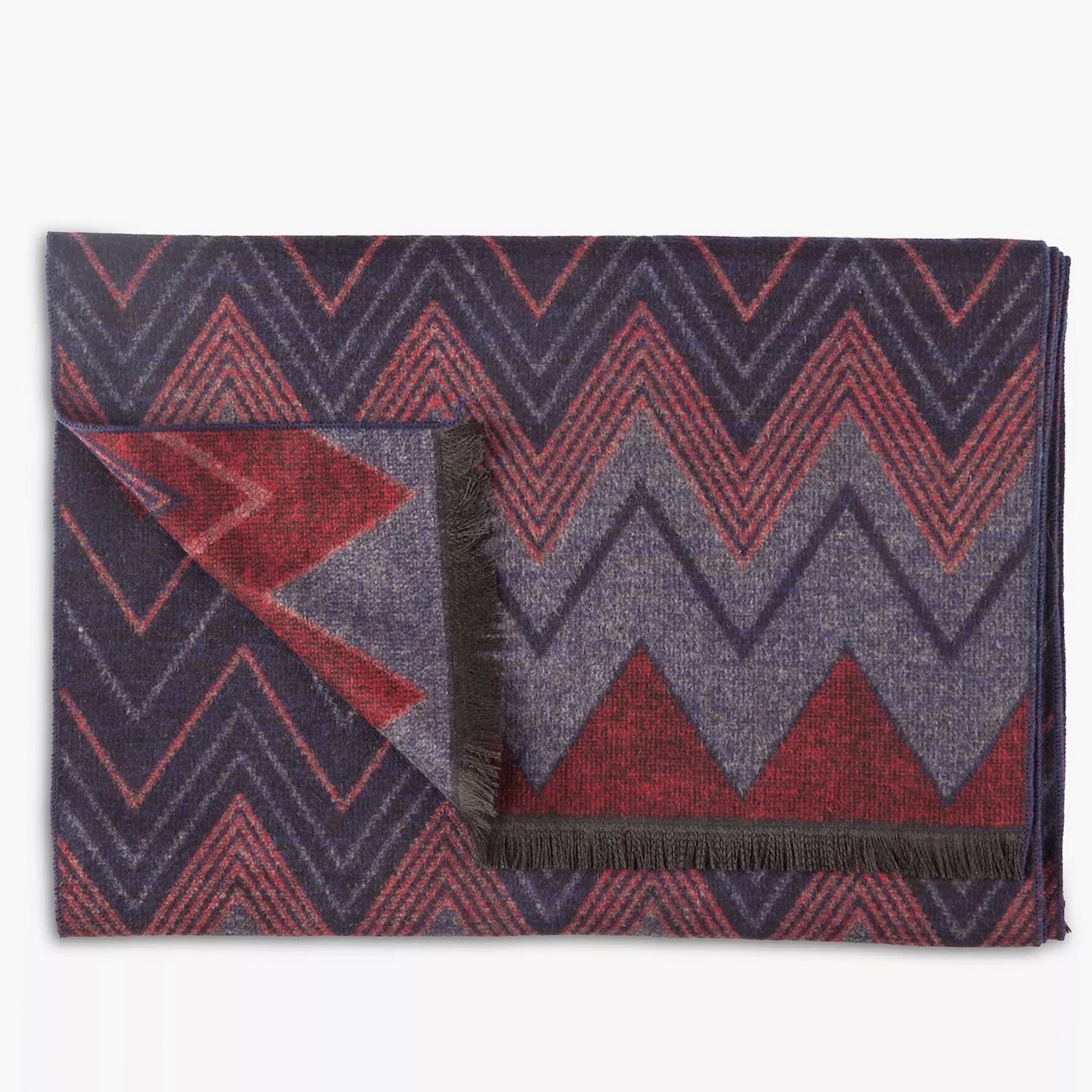 Swole Panda SP729 Red Blue Zig Zag Bamboo Scarf